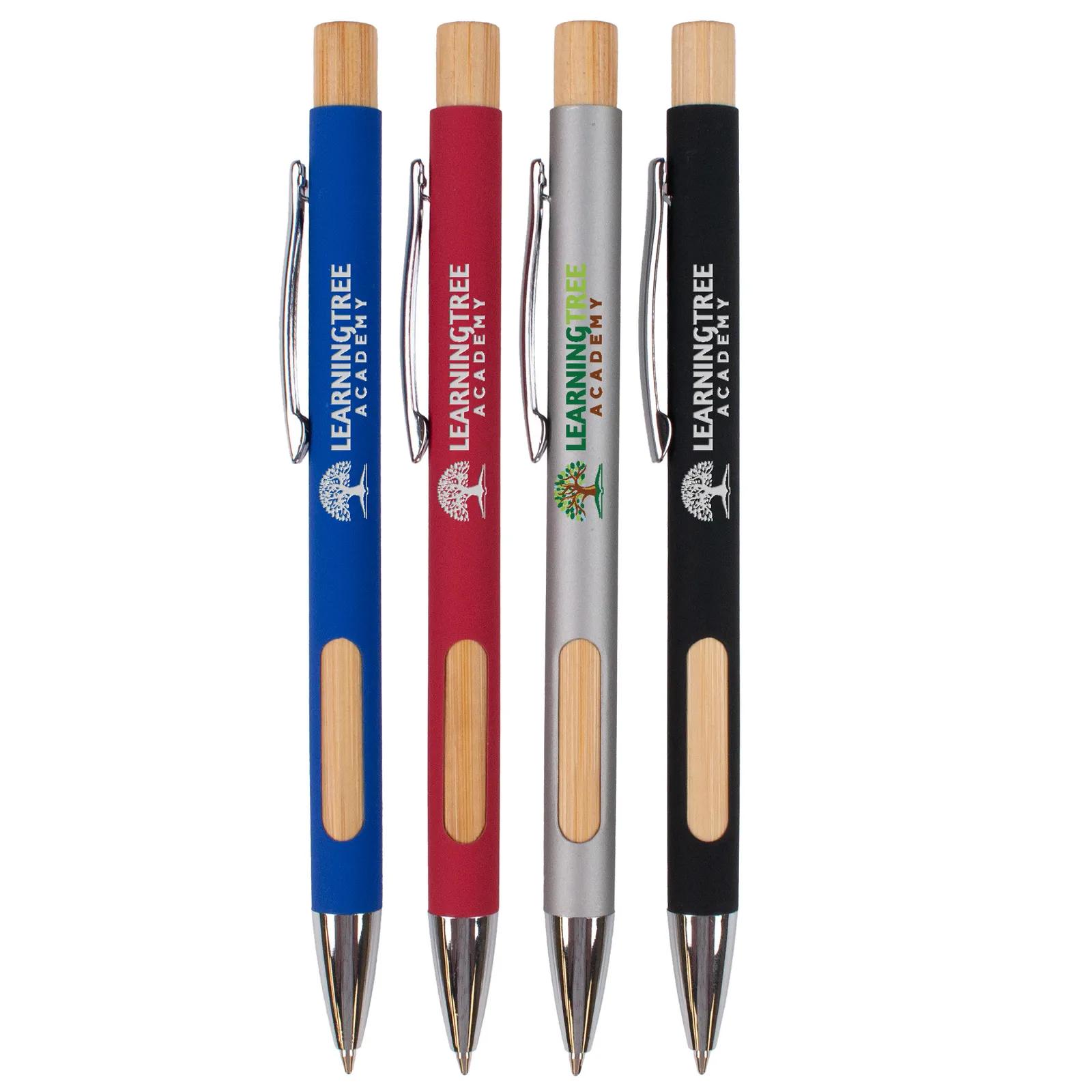 Pen Recycled Aluminum Bamboo Comfort Grip - 5.6 in - product view 3