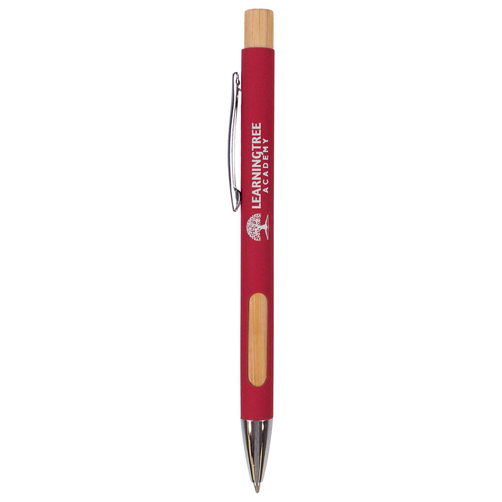 Pen Recycled Aluminum Bamboo Comfort Grip - 5.6 in - product view 4