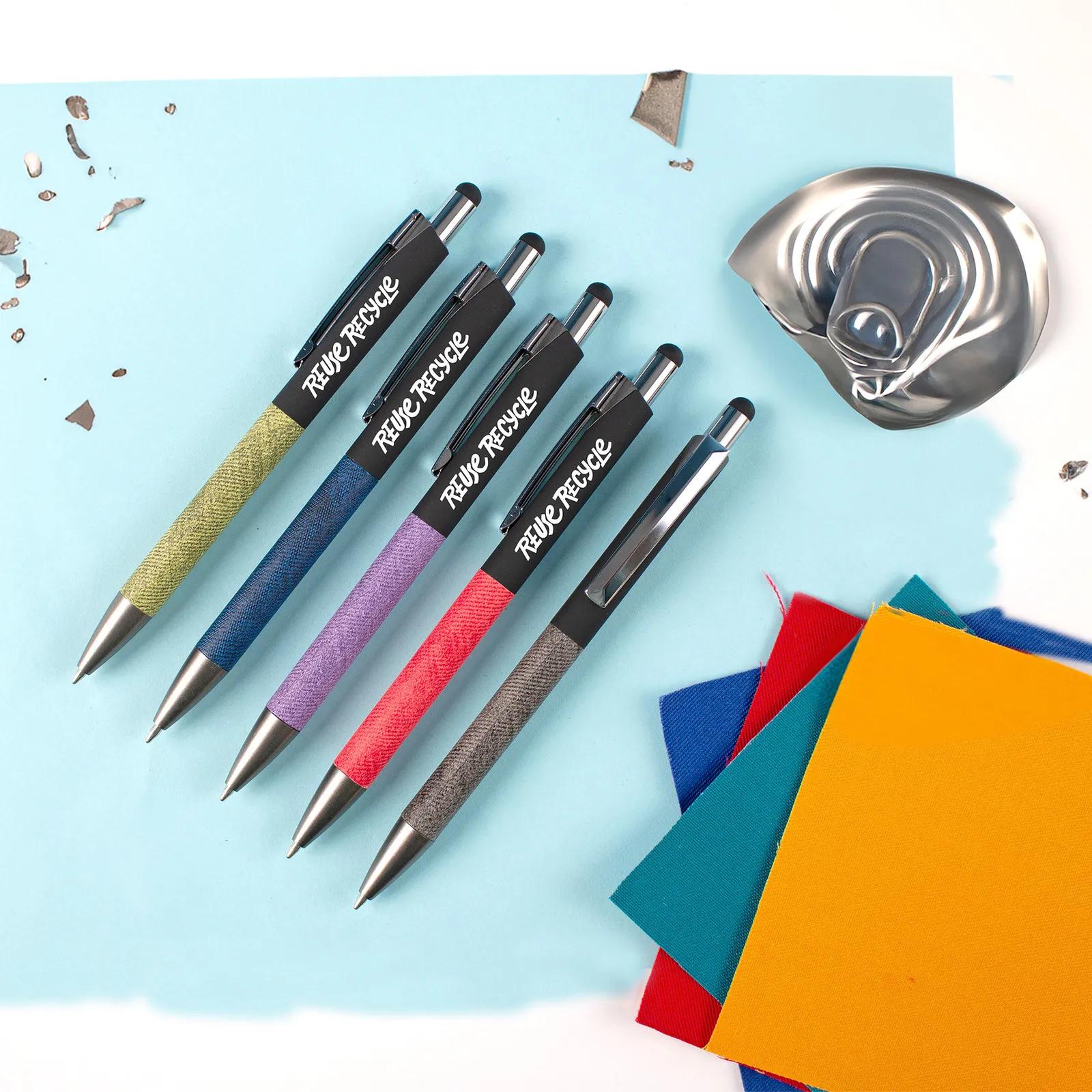 Stylus Pen Recycled Aluminum Denim Texture - 5.5 in