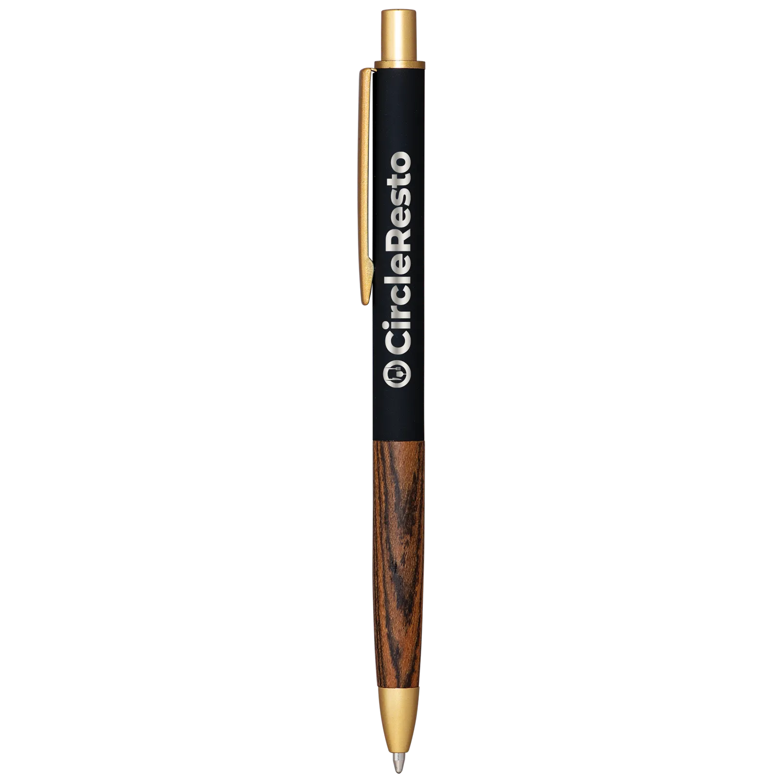 Pen Recycled Aluminum Rosewood Grip Gold Trim - 5.7 in - product view 4
