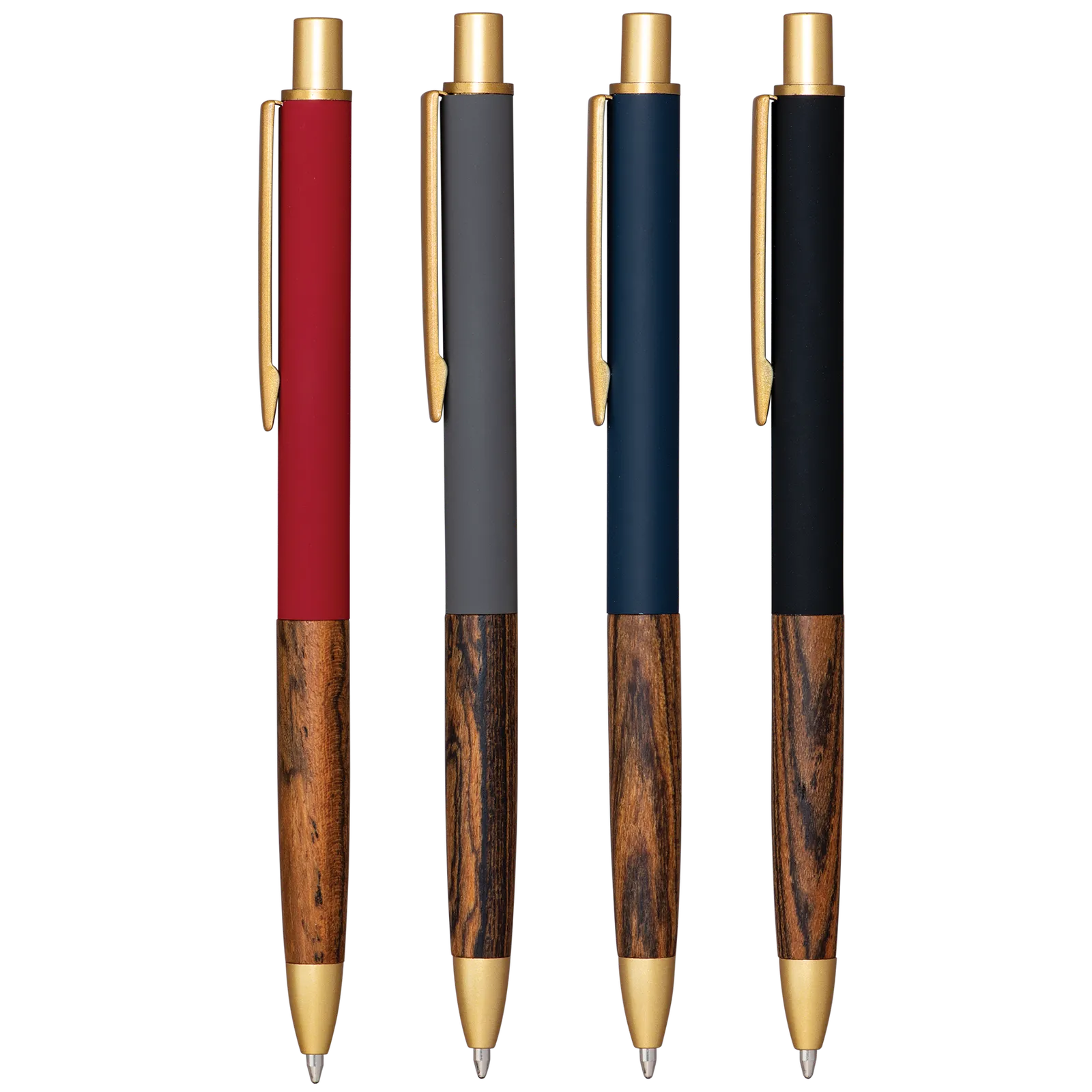 Pen Recycled Aluminum Rosewood Grip Gold Trim - 5.7 in - blank view 10