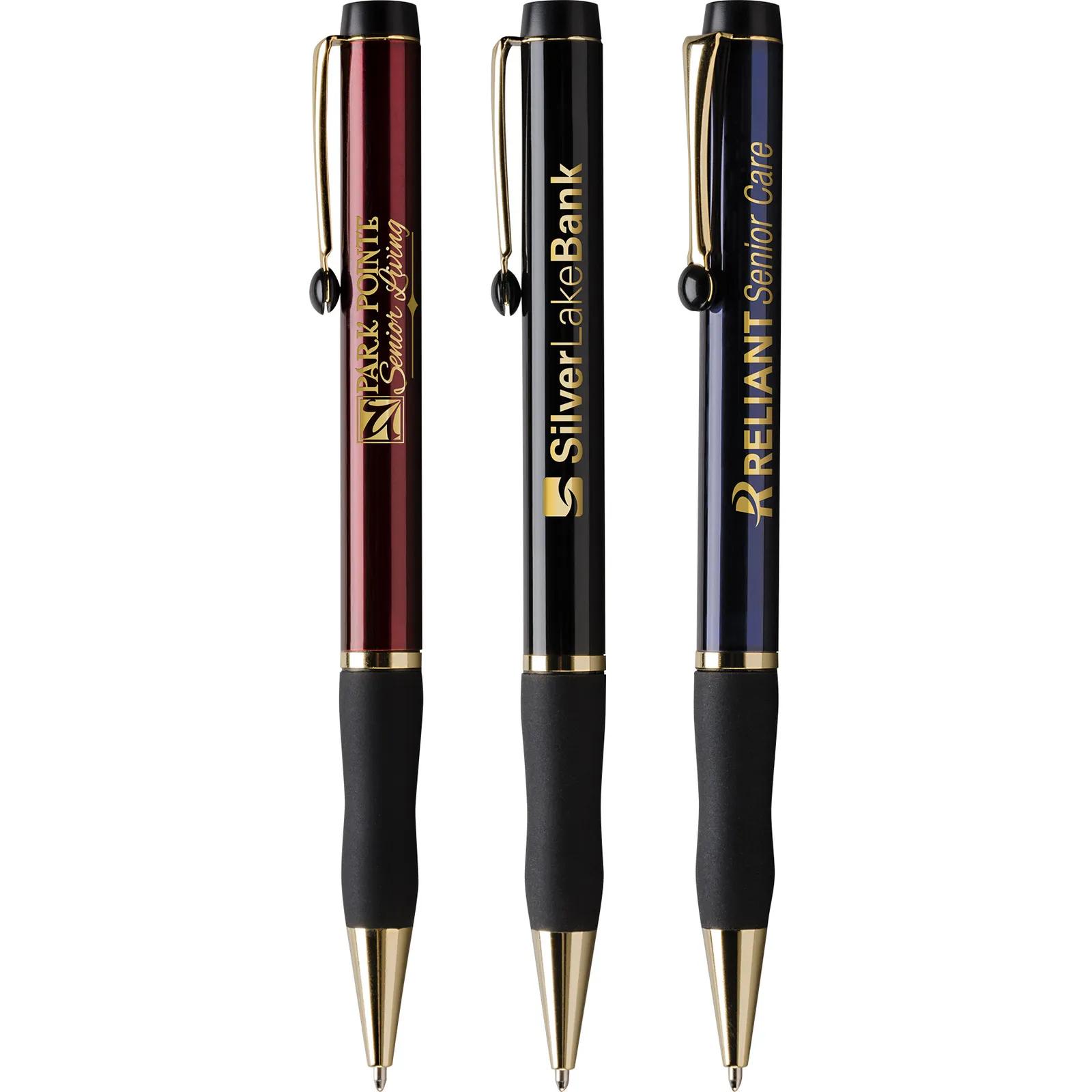 Pen Executive Twist Gold Plated Rubber Grip - 5.4 in
