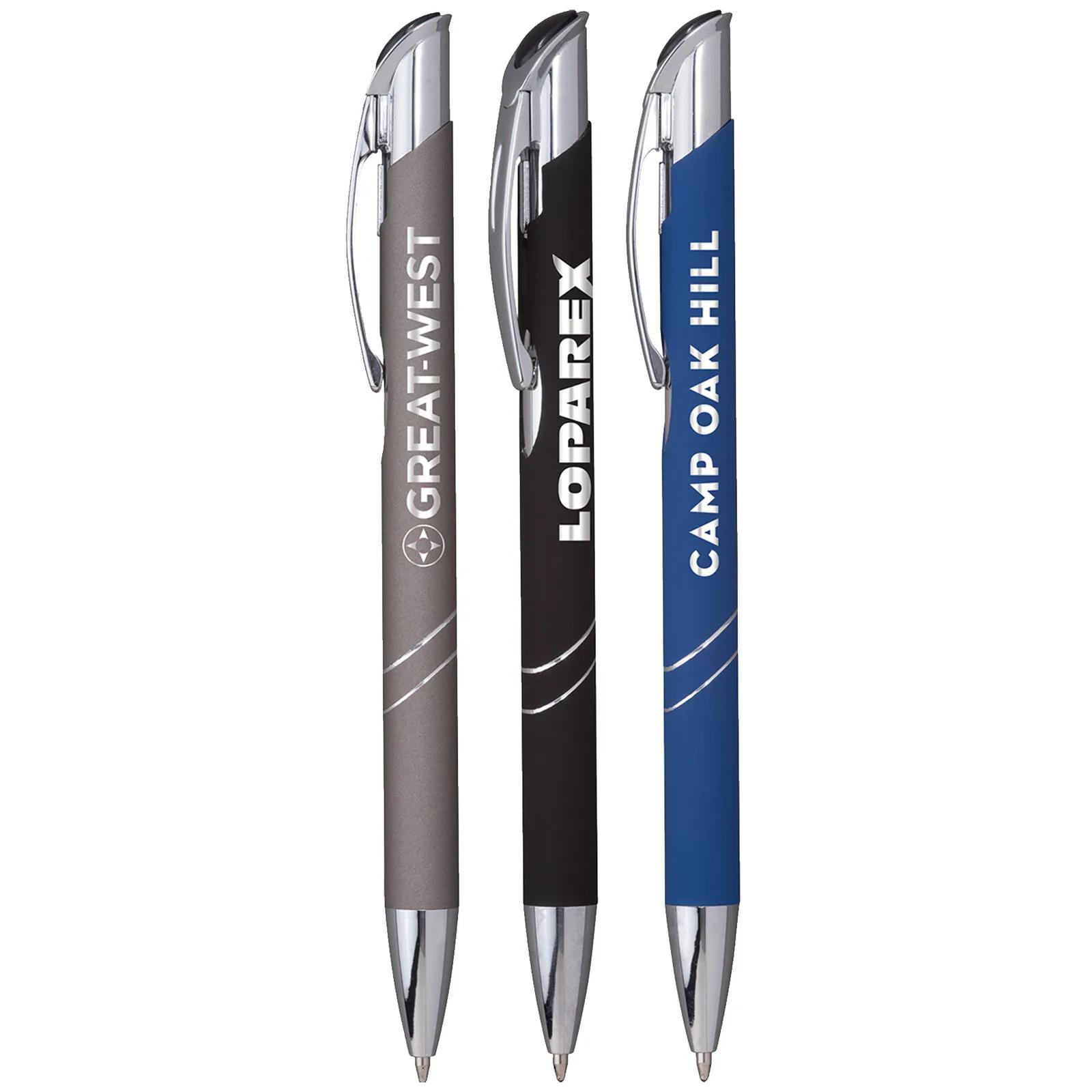 Metal Pen Comfort Grip Matte Finish Silver Trim - 5.5 in