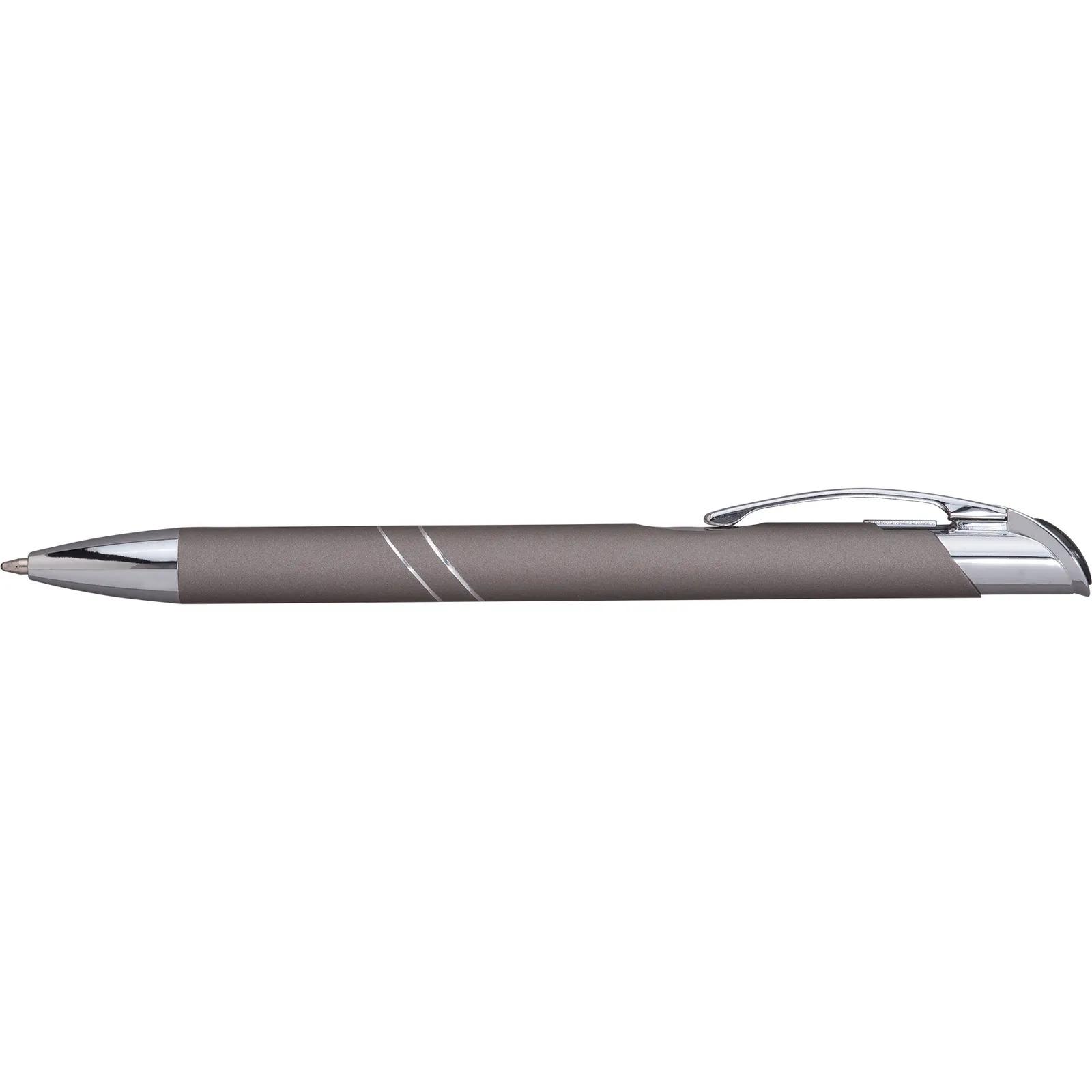 Metal Pen Comfort Grip Matte Finish Silver Trim - 5.5 in - blank view 7