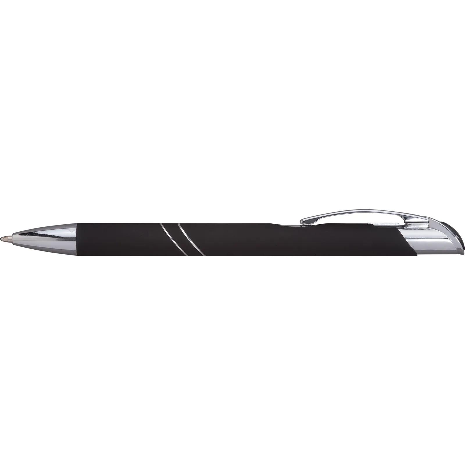 Metal Pen Comfort Grip Matte Finish Silver Trim - 5.5 in - blank view 8