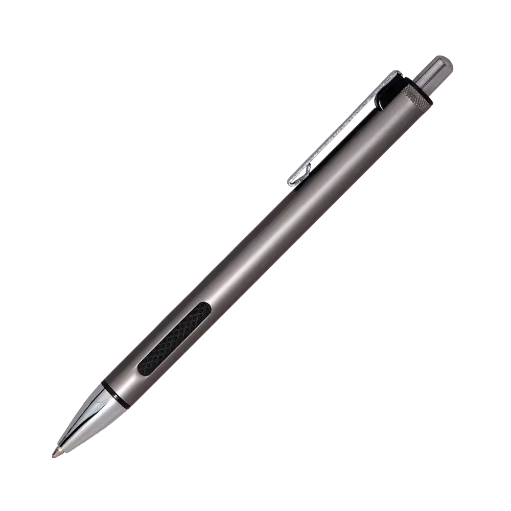 Metal Pen Executive Ridged Grip Matte Finish Silver Etch - blank view 6