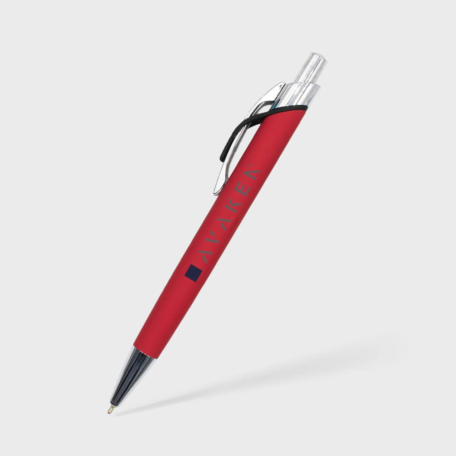 Metal Pen Jumbo Barrel Soft Touch Finish Silver Details - product view 2