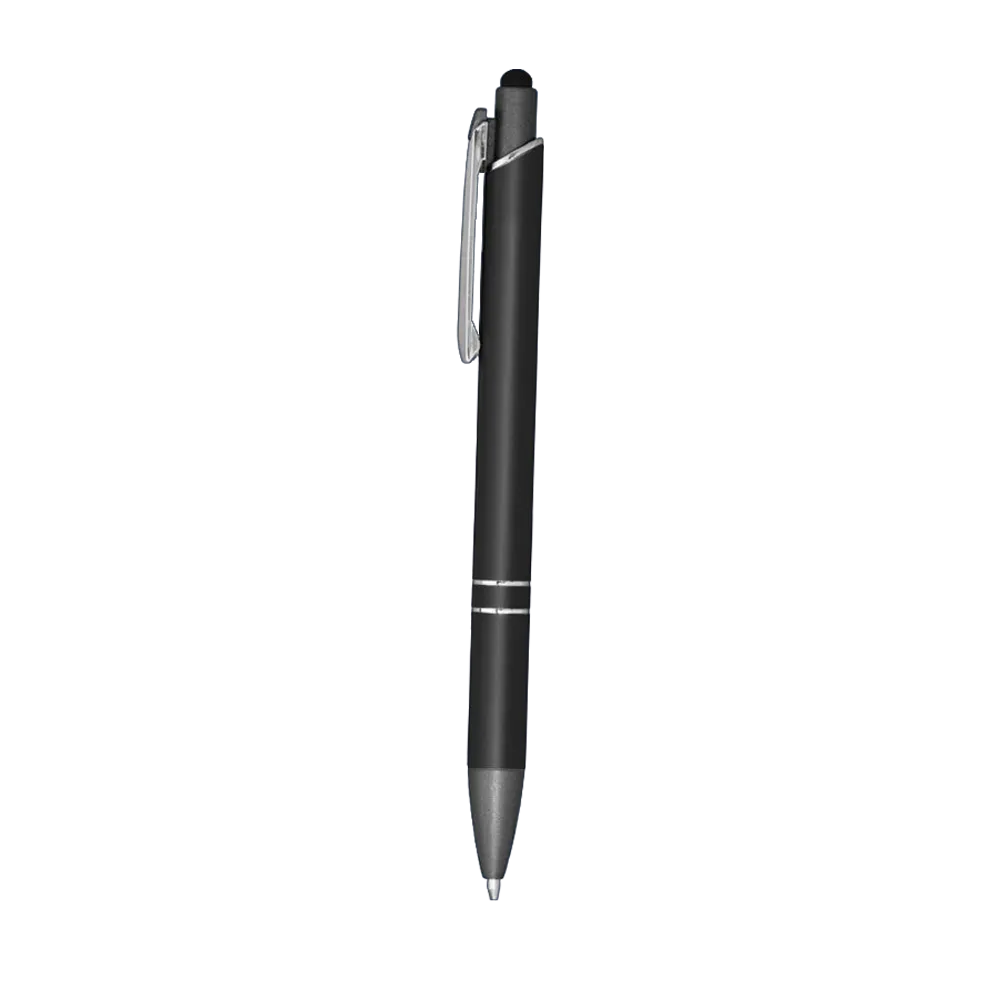 Metal Stylus Pen Antimicrobial Soft Touch Gunmetal - 5.8 in - blank view 12
