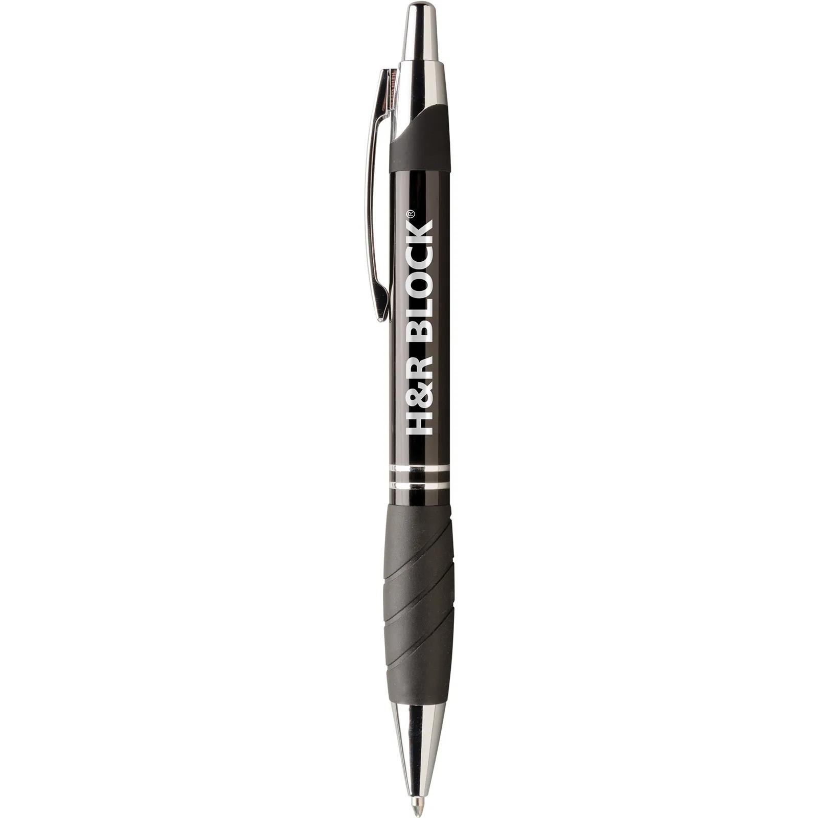 Metal Pen Etched Rubber Grip Jumbo Barrel Chrome Accents - product view 5