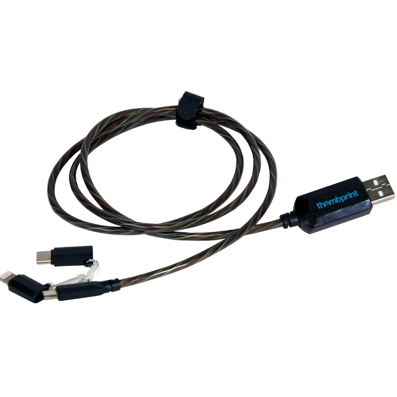 LED Charging Cable 3-in-1 MFI Certified Android Apple - 31 ft - product view 2