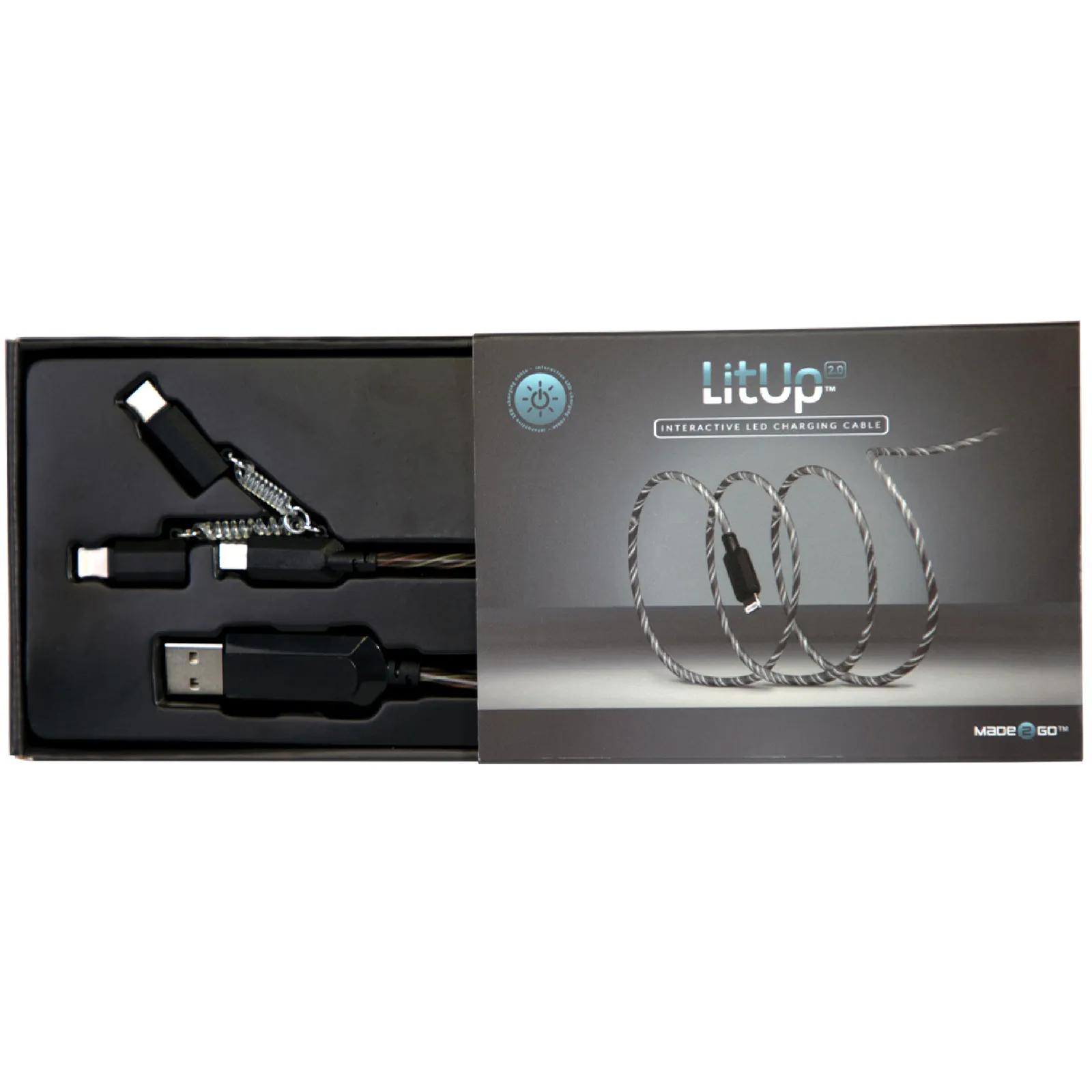 LED Charging Cable 3-in-1 MFI Certified Android Apple - 31 ft - product view 3