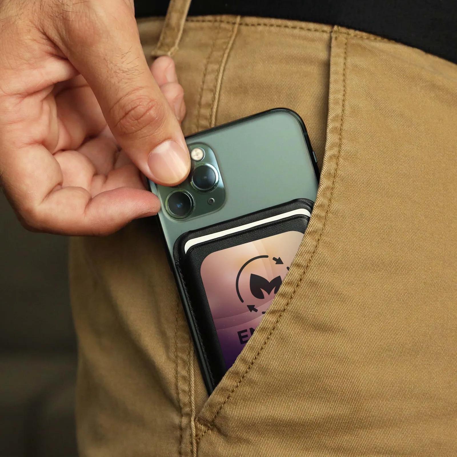 Phone Wallet Magnetic Recycled PU - 2.5 x 4.5 in - product view 2