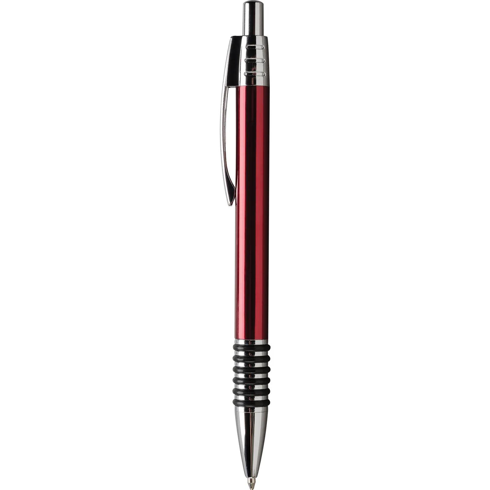 Metal Pen with Rubber Ring Grip Chrome Accents - 5.6 in - blank view 7