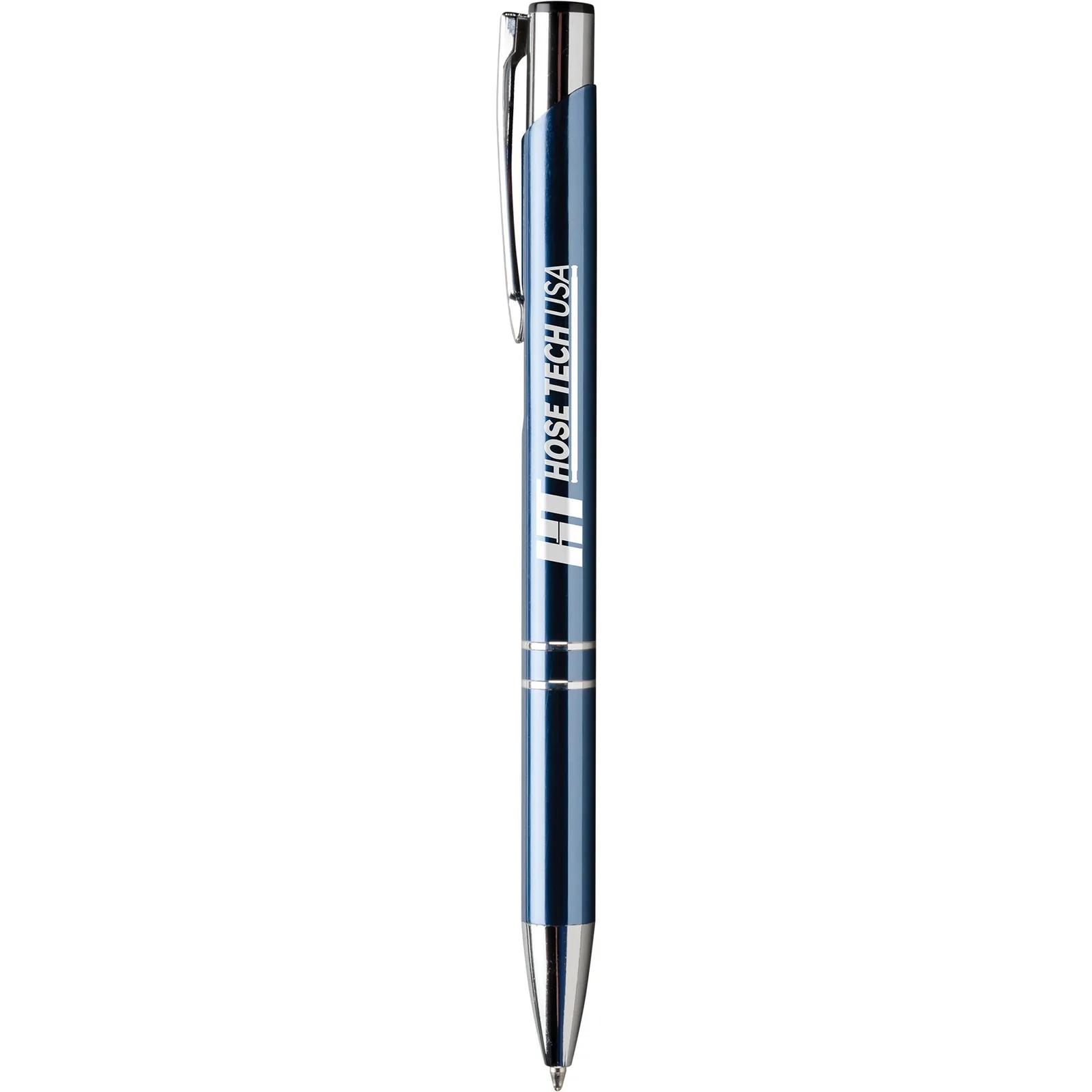 Executive Metal Pen High Gloss Silver Accents - 5.4 in - product view 2