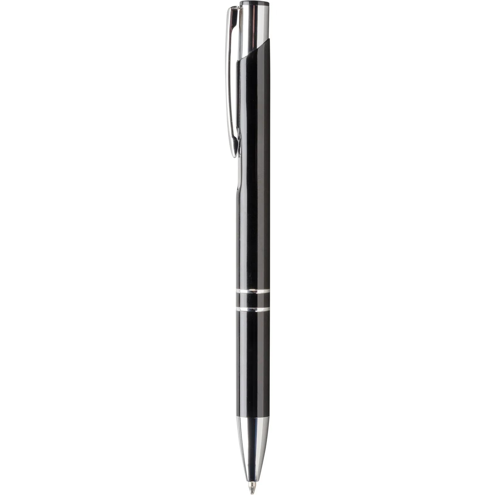 Executive Metal Pen High Gloss Silver Accents - 5.4 in - blank view 6