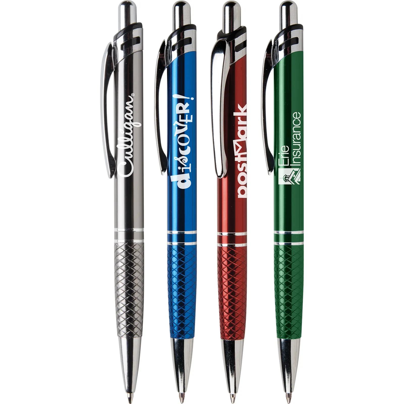 Metal Pen Diamond Etched Grip Nautical Style - 5.4 in