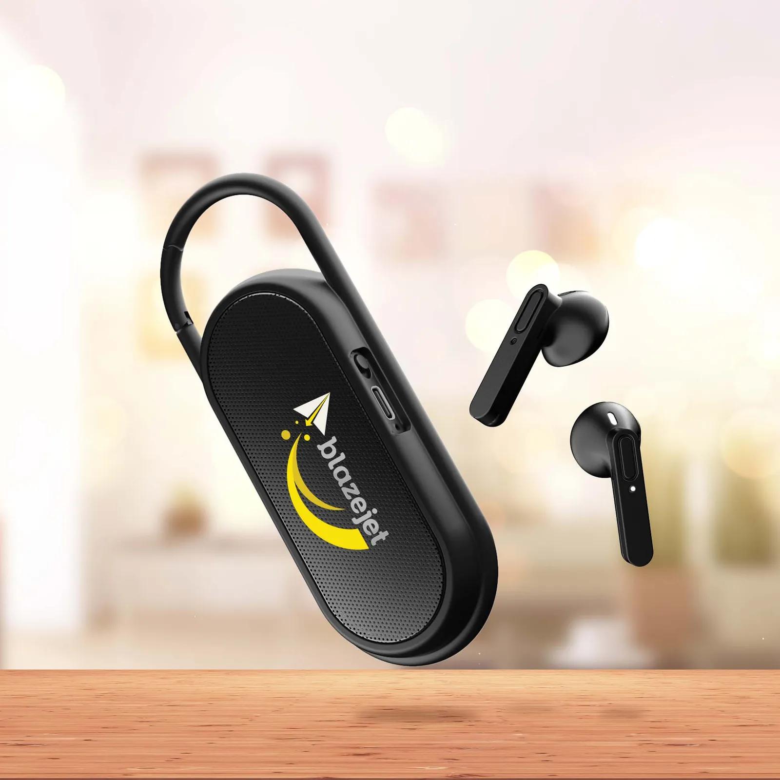 Clip-On Wireless Speaker with Earbuds - 3 Watt - product view 2