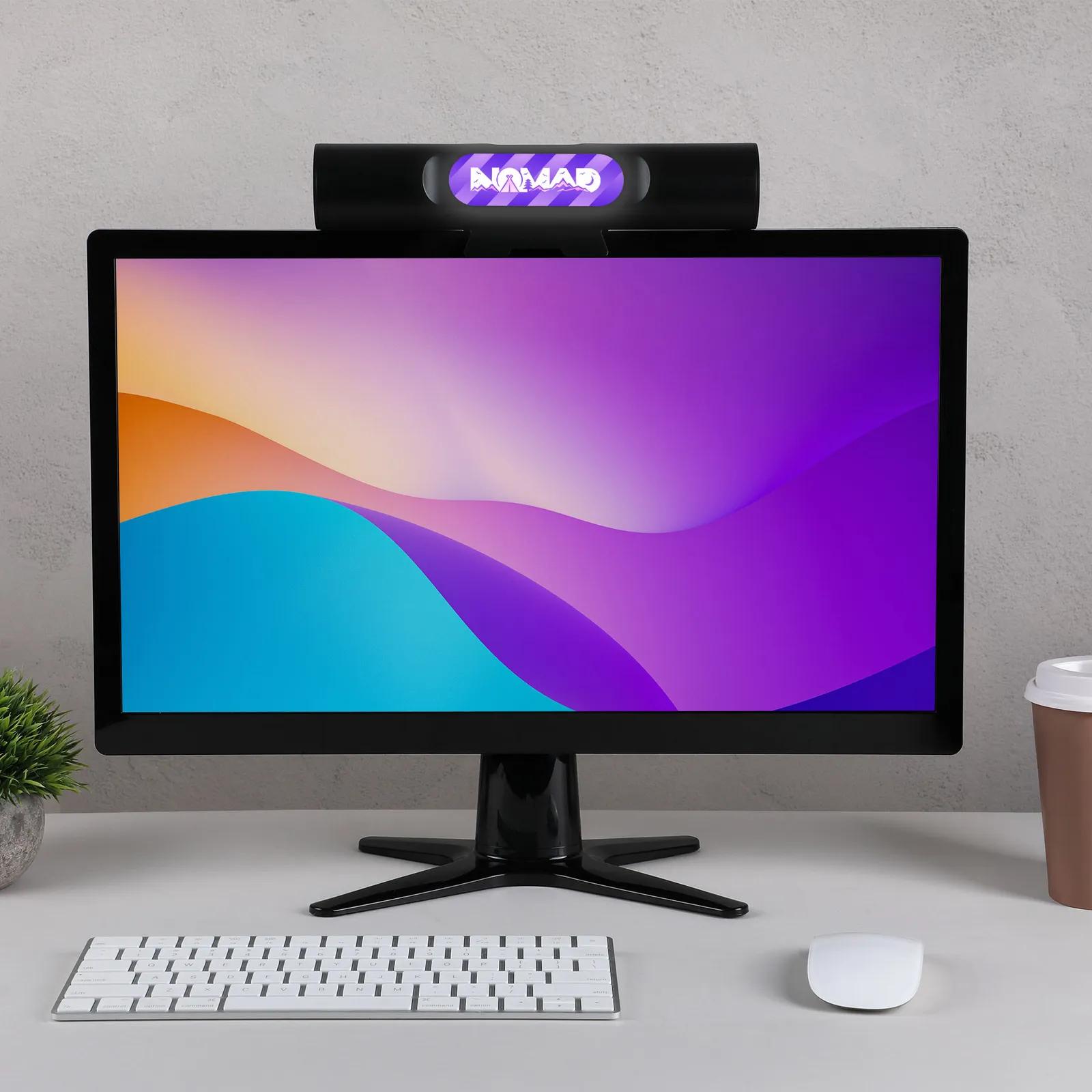Clip-On Monitor Speaker Bar with LED Logo - 6 Watt