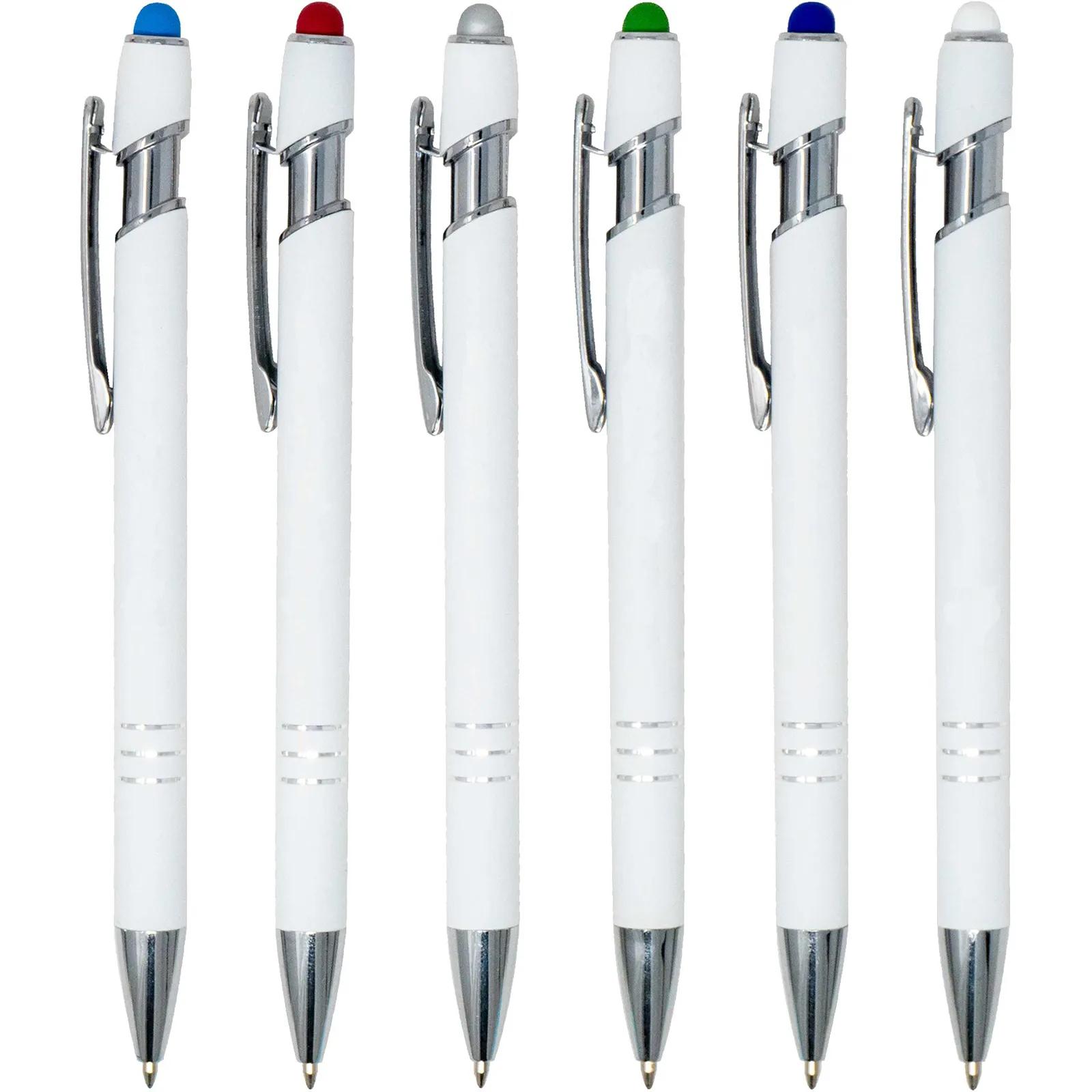 Stylus Pen Metal Soft Touch White - 5 19/32 in - blank view 2