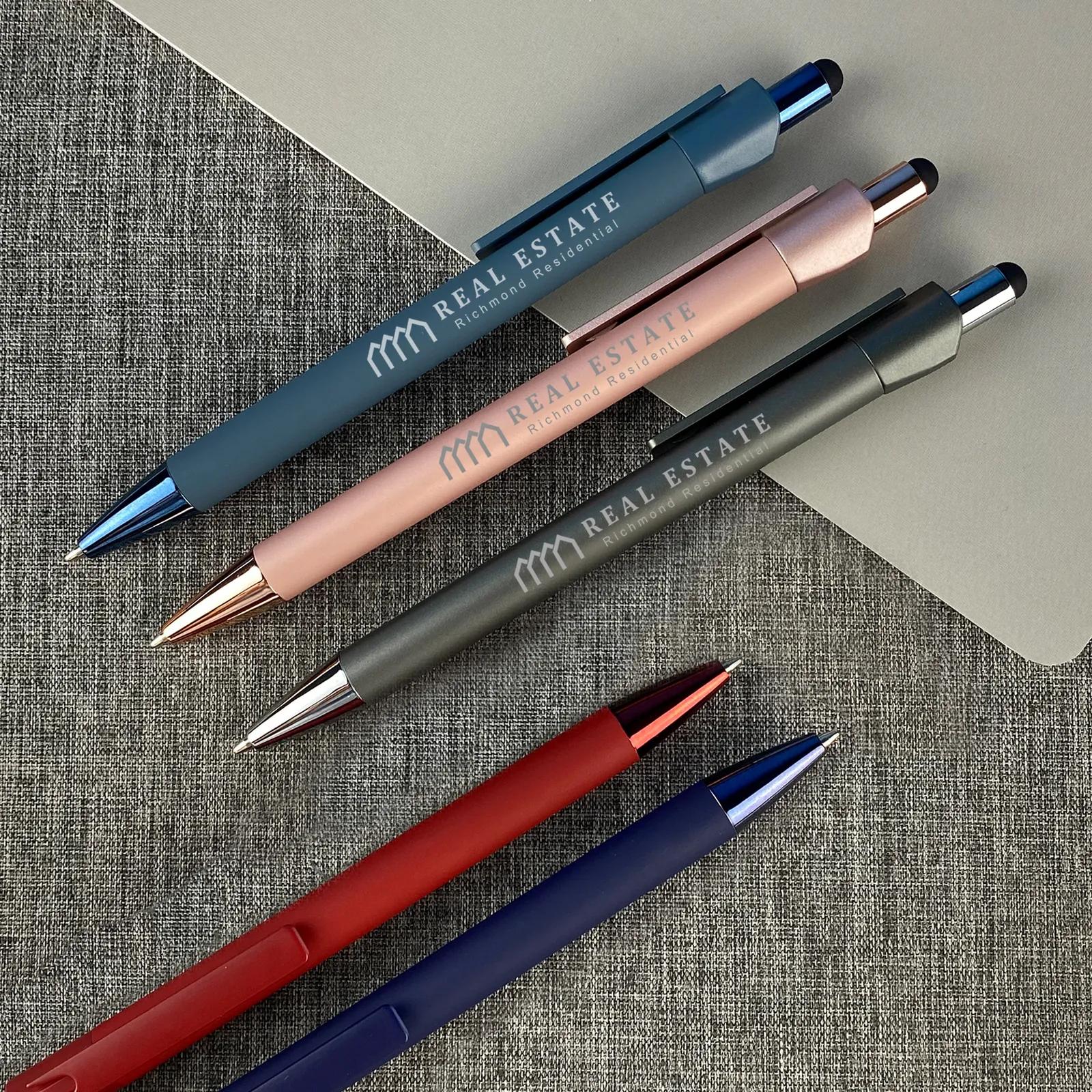 Stylus Pen Metal Soft Touch Metallic Trim - 5 5/8 in - product view 3