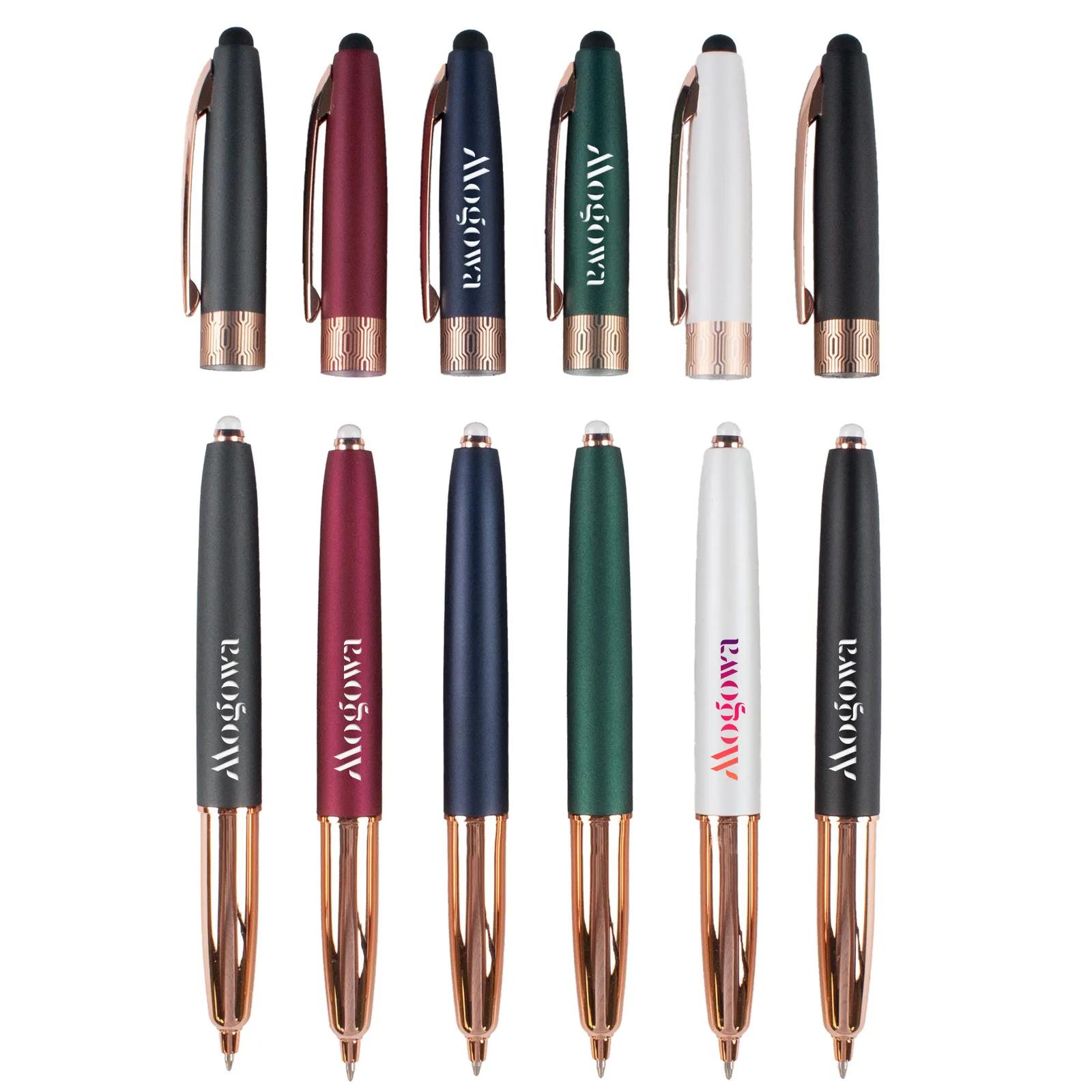 Pen Triple Function LED Stylus Rose Gold Aluminum - product view 2