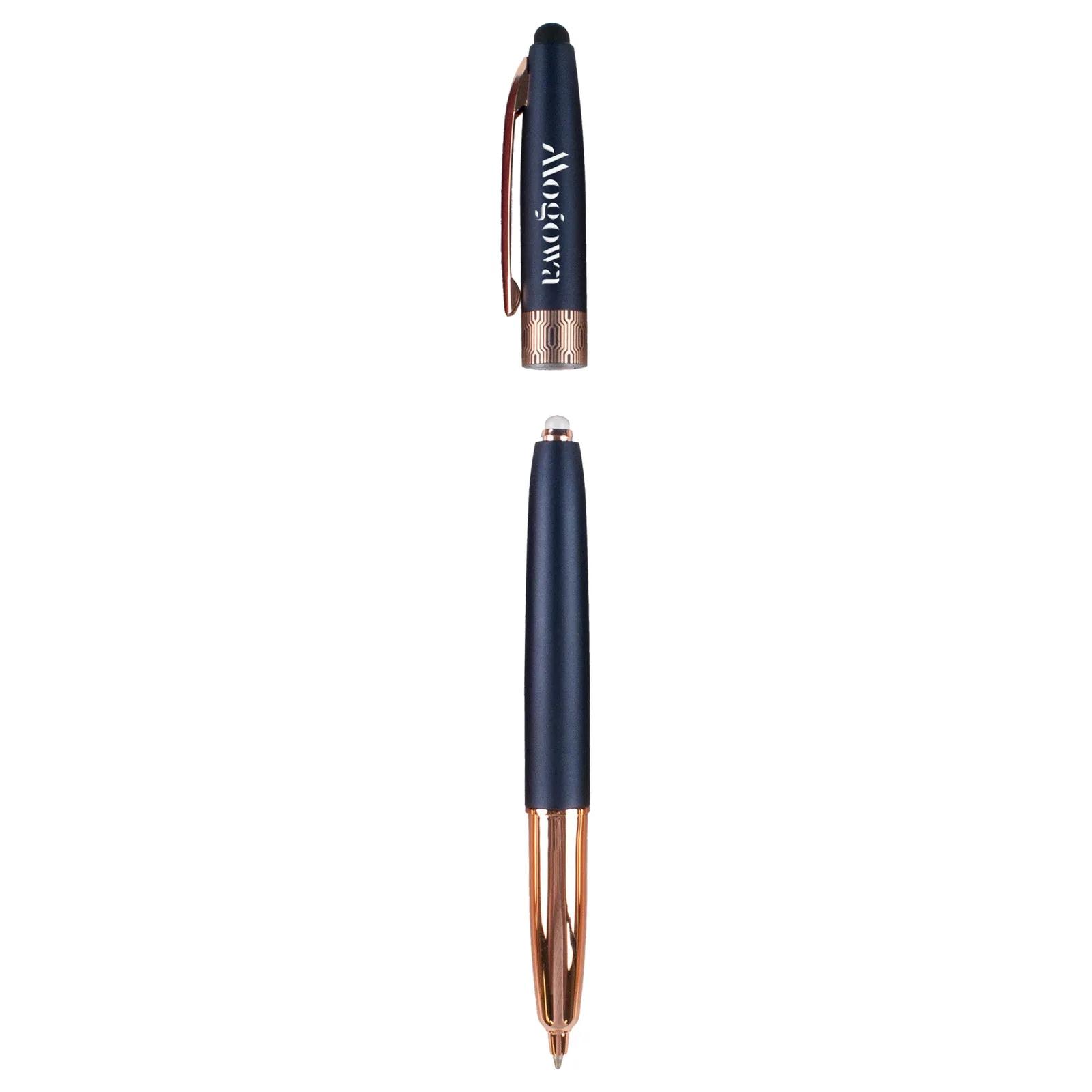 Pen Triple Function LED Stylus Rose Gold Aluminum - product view 5