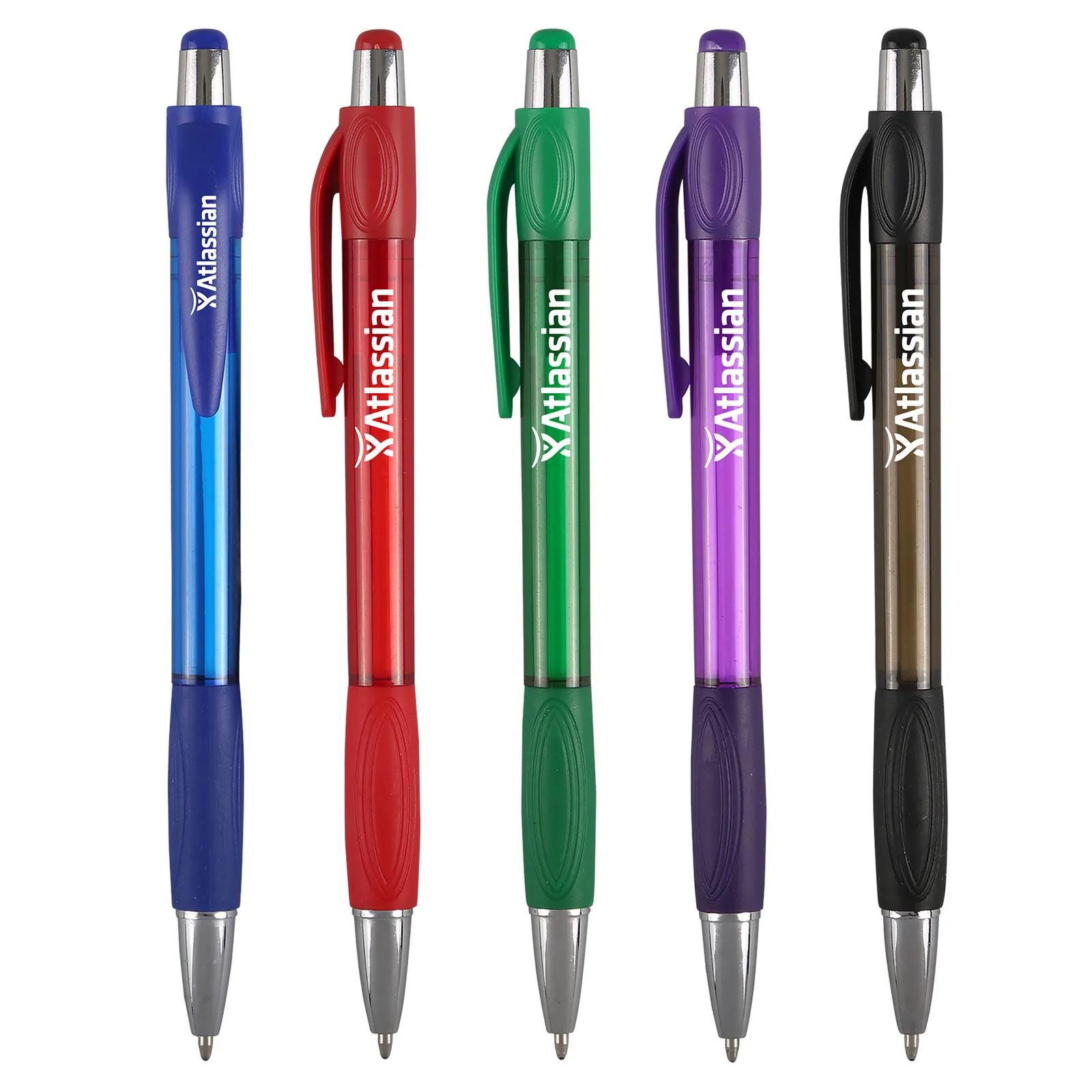 Pen Transparent Click Style Chrome Accents - 5.6 in - product view 2