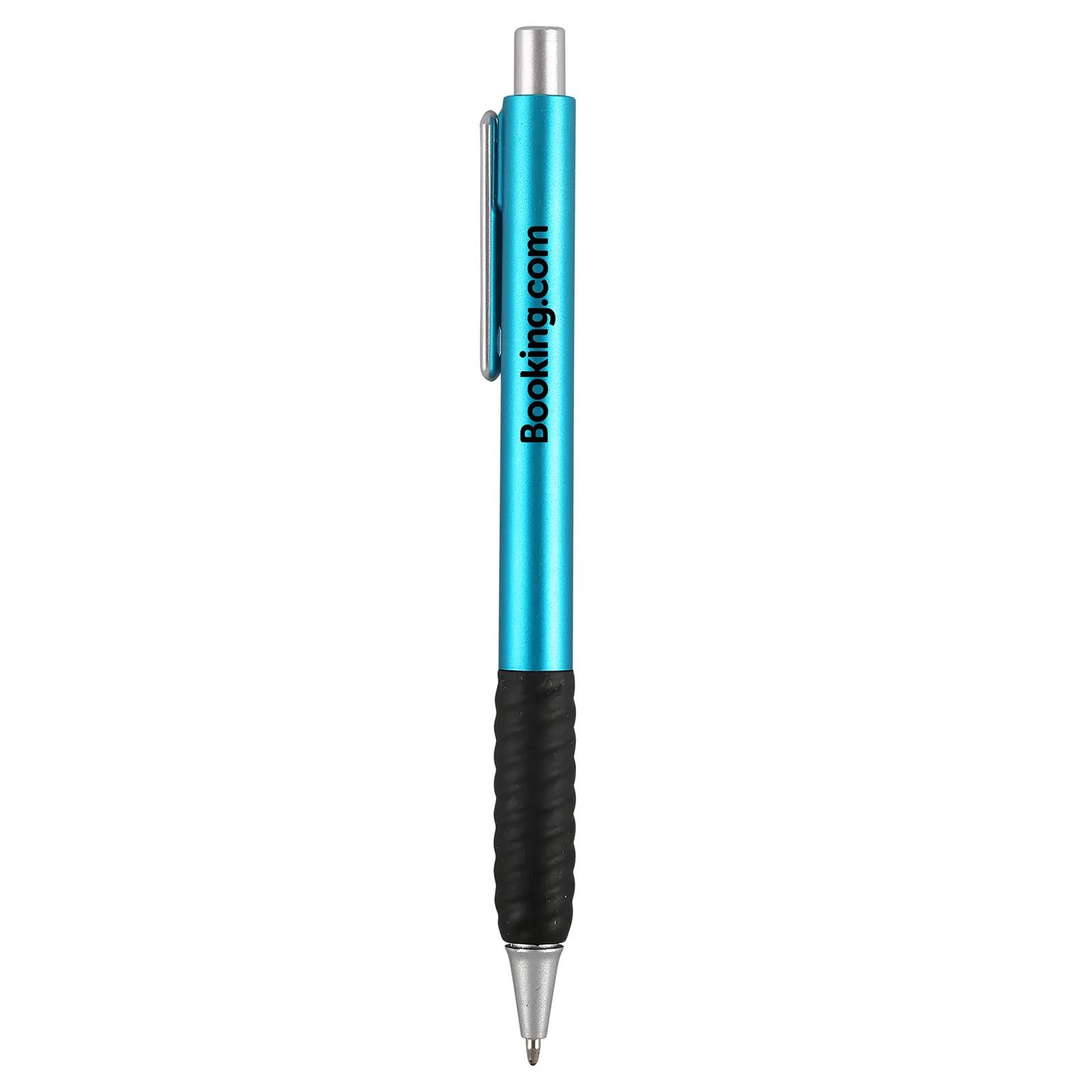 Gel Pen Metallic Barrel Black Rubber Grip - 5 5/8 in - product view 3
