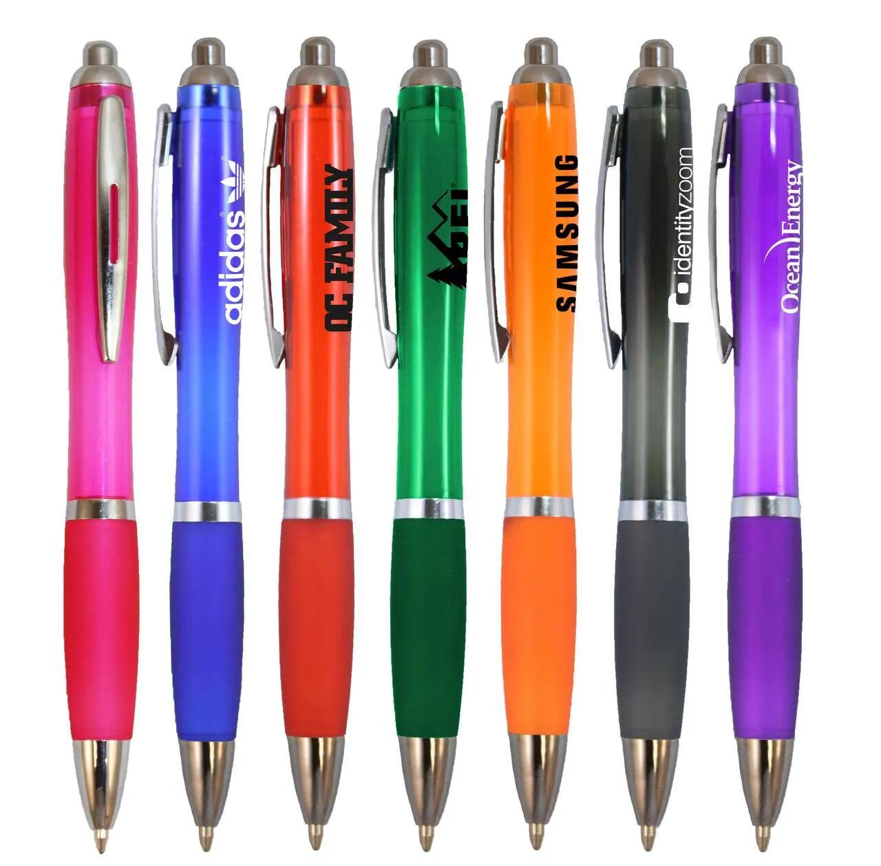 Ballpoint Pen Translucent Barrel Chrome Accents - 5 1/2 in