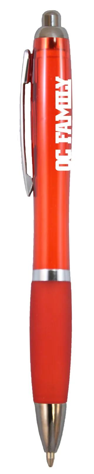 Ballpoint Pen Translucent Barrel Chrome Accents - 5 1/2 in - product view 3