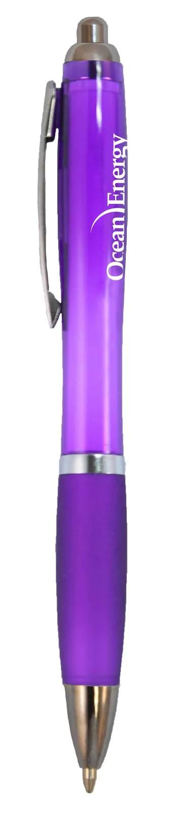 Ballpoint Pen Translucent Barrel Chrome Accents - 5 1/2 in - product view 4