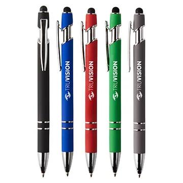Stylus Pen Velvet-Touch Barrel Chrome Accents - 5 3/4 in