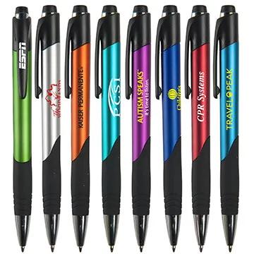 Pen Metallic Barrel Chrome Ferrule Rubber Grip - 5.5 in