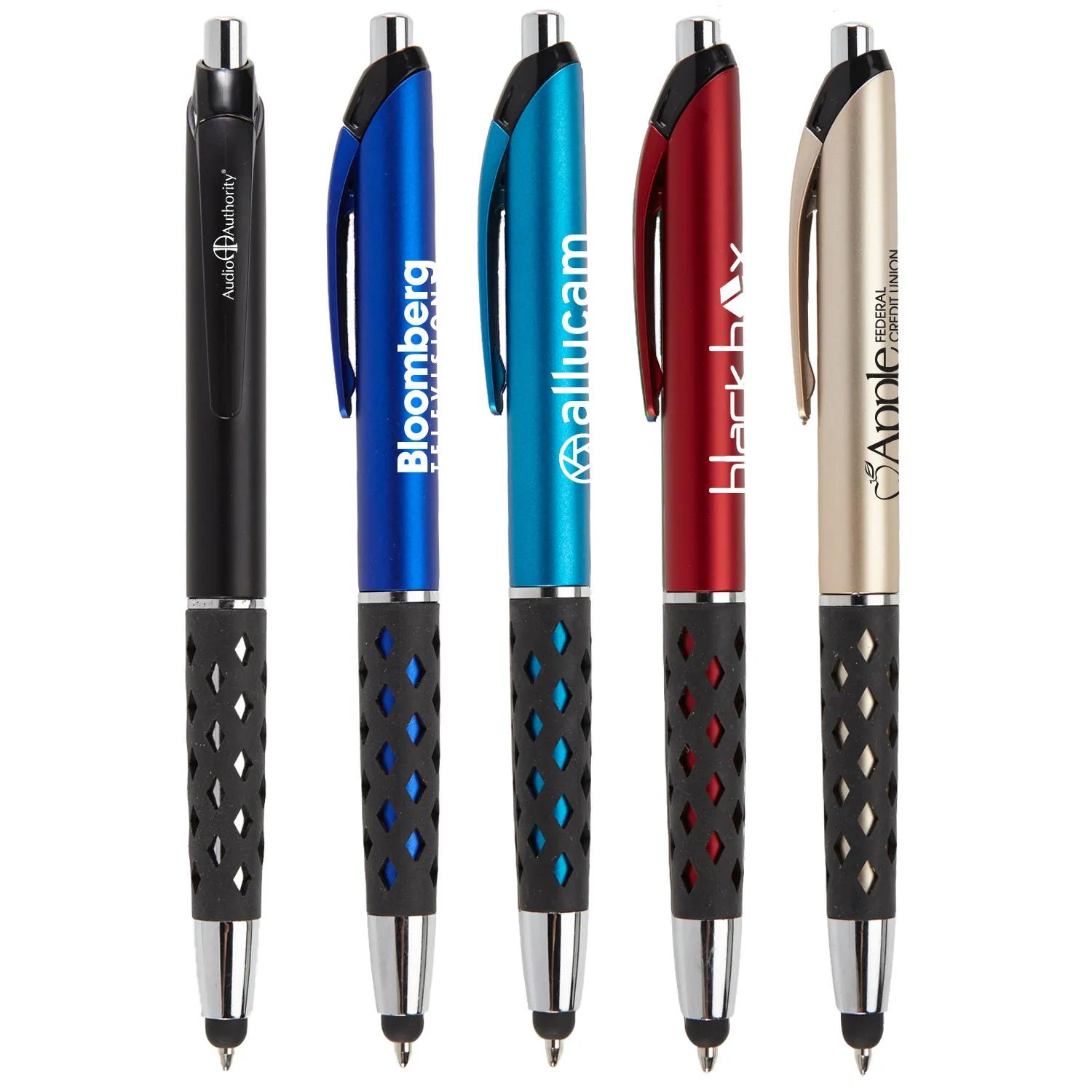 Pen Stylus Matte Metallic Black Rubber Grip - 5.63 in