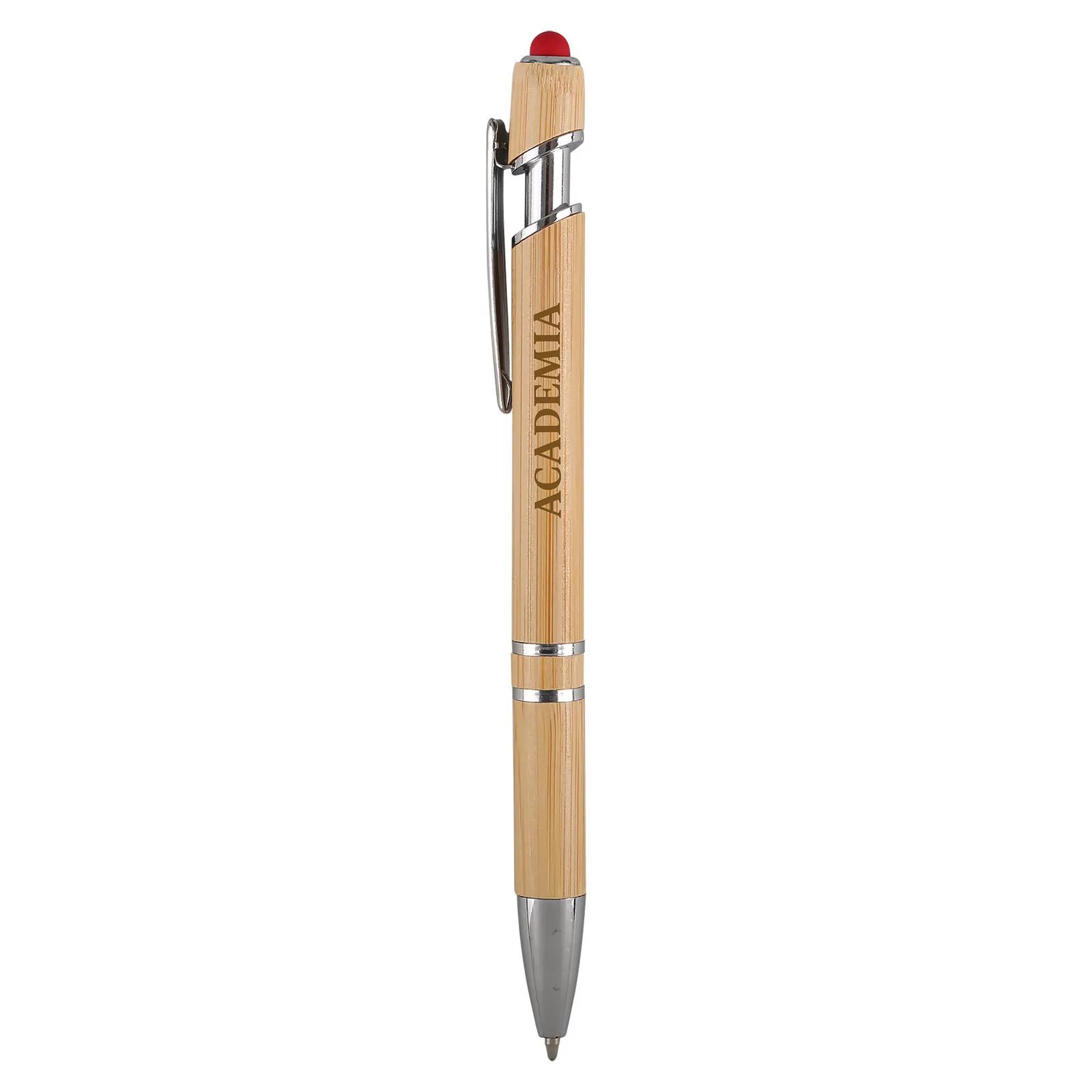 Bamboo Stylus Pen with Chrome Accents - 5.75 in - product view 5
