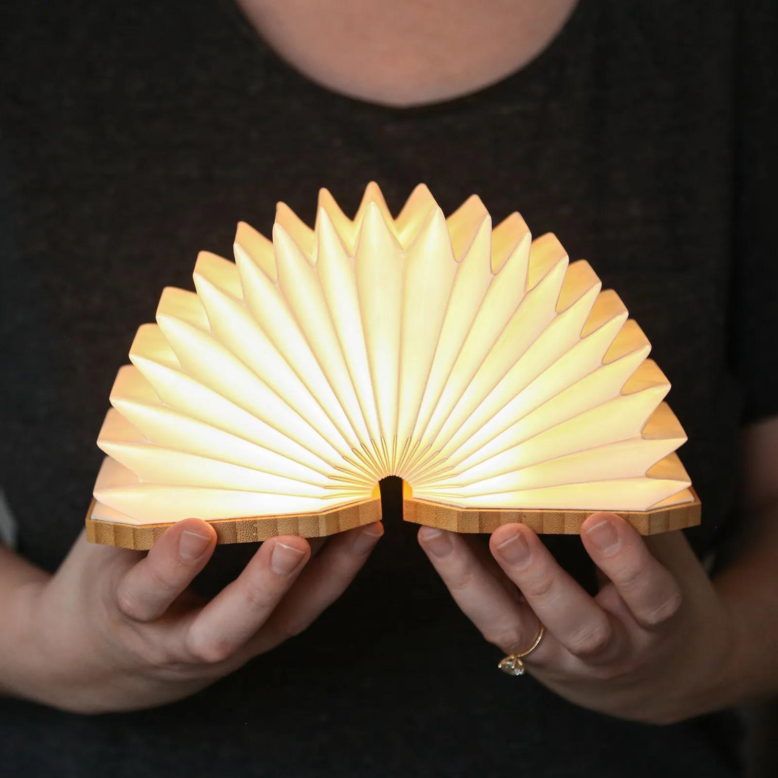 Accordion LED Light Bamboo Tyvek Foldable - 4 x 4 in - product view 2