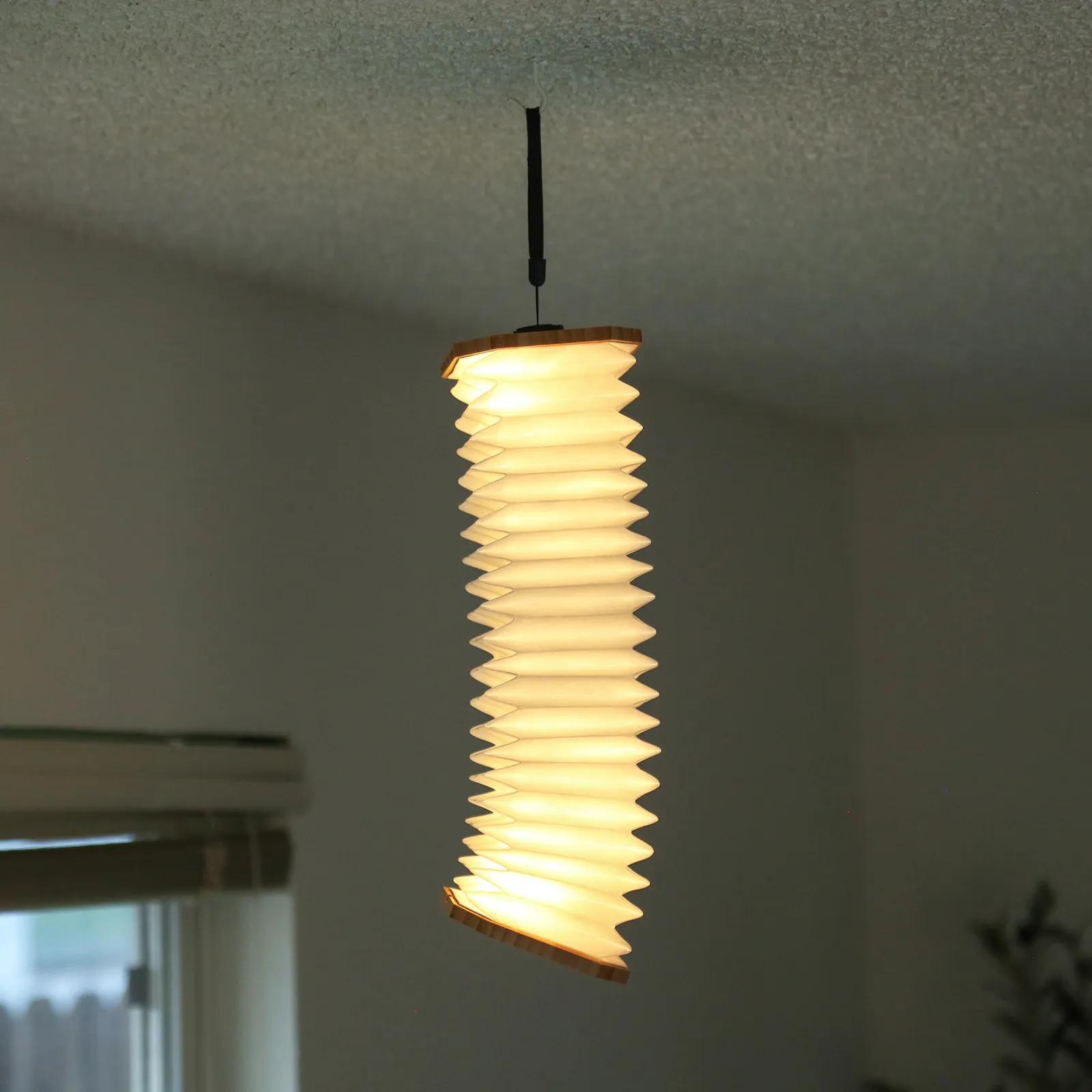 Accordion LED Light Bamboo Tyvek Foldable - 4 x 4 in - product view 5