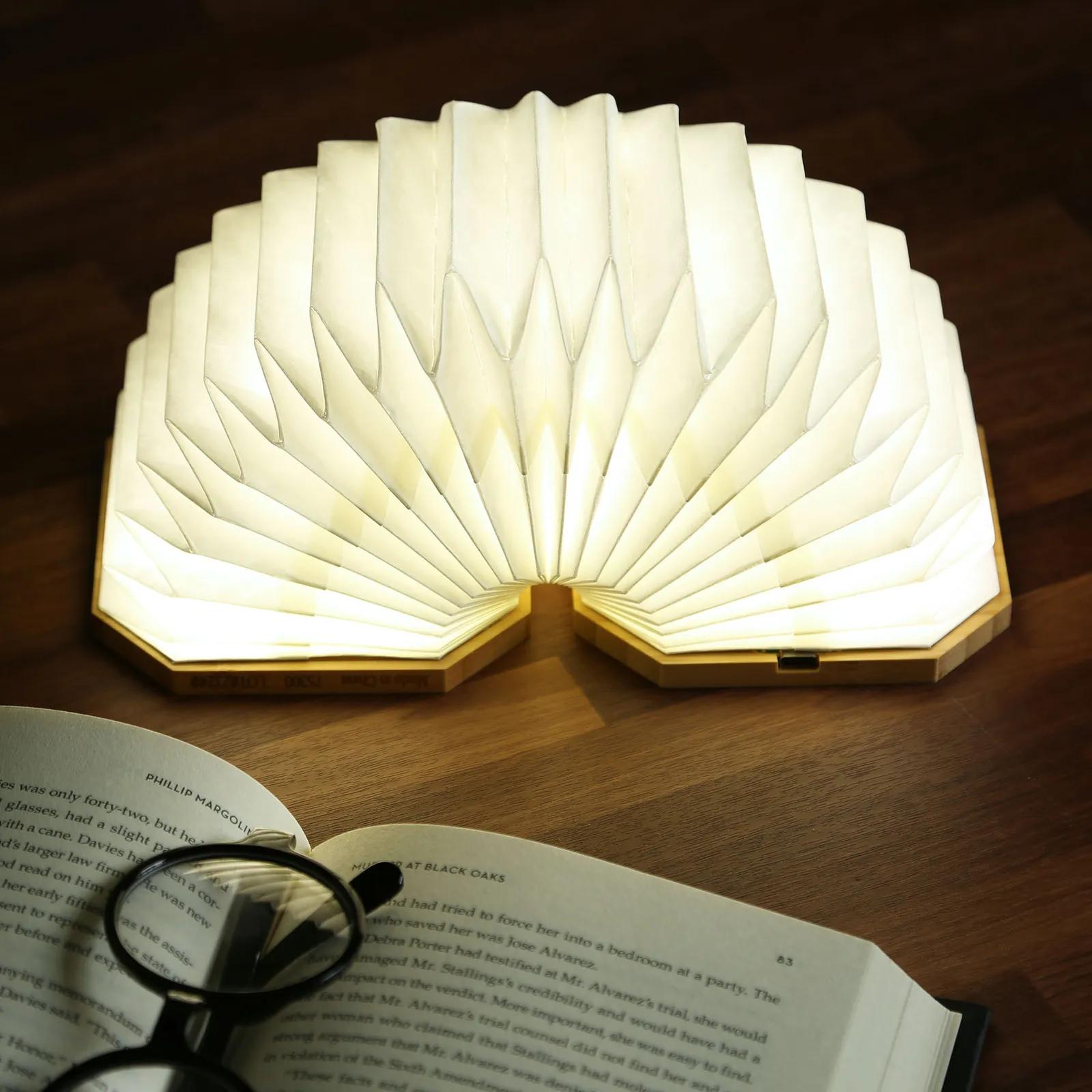 Accordion LED Light Bamboo Tyvek Foldable - 4 x 4 in - product view 7