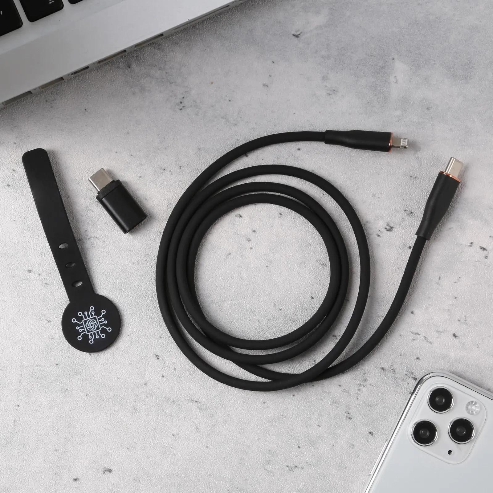 Silicone USB-C to Lightning Cable with Organizer - 3 ft - product view 5