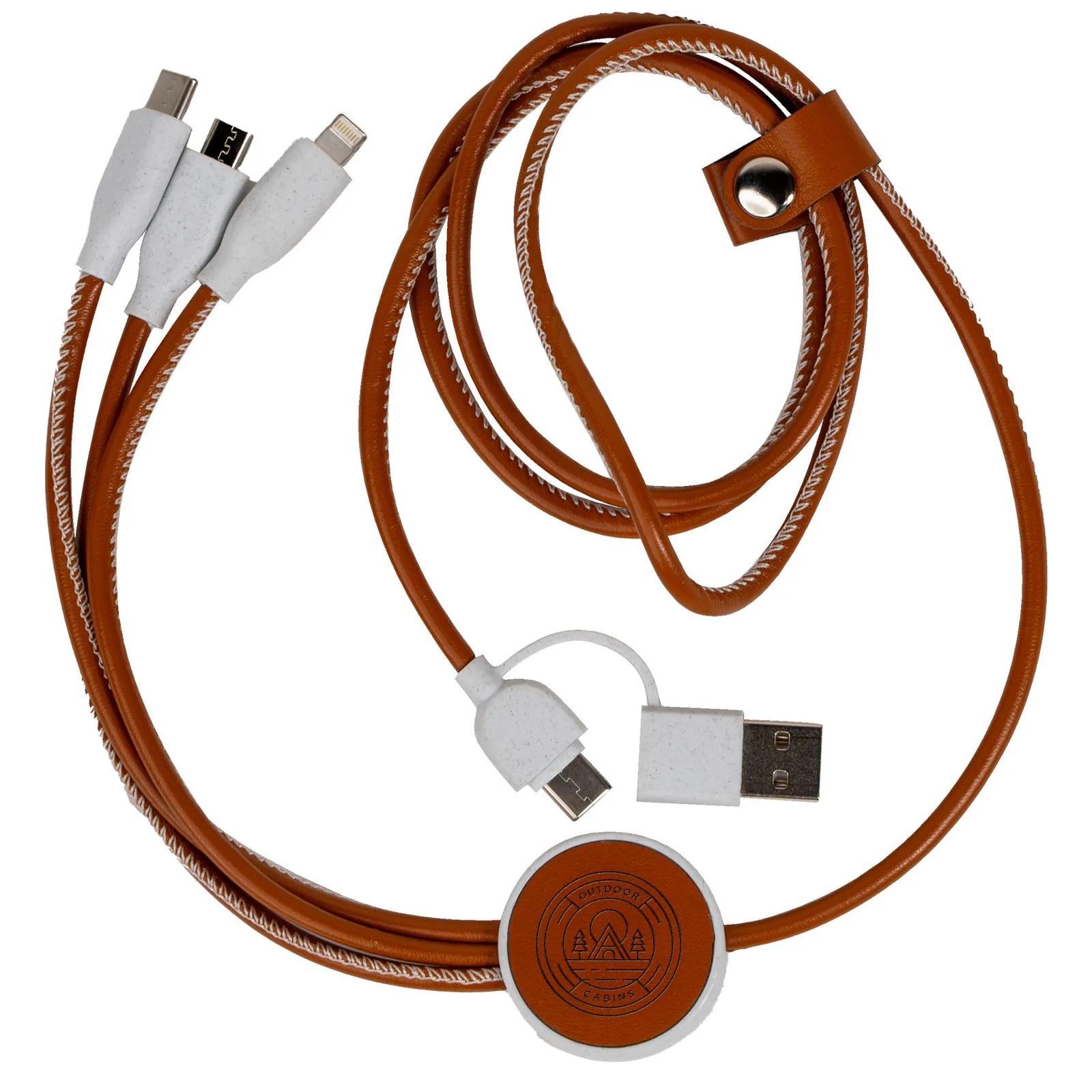 3-in-1 Charging Cable with Recycled Materials - 47 in - product view 4