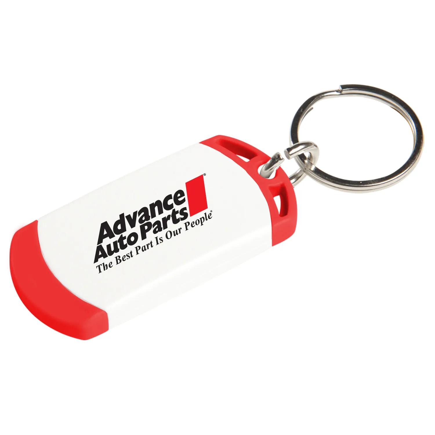 Two-Tone Plastic Key Tag with White Imprint Area - product view 2