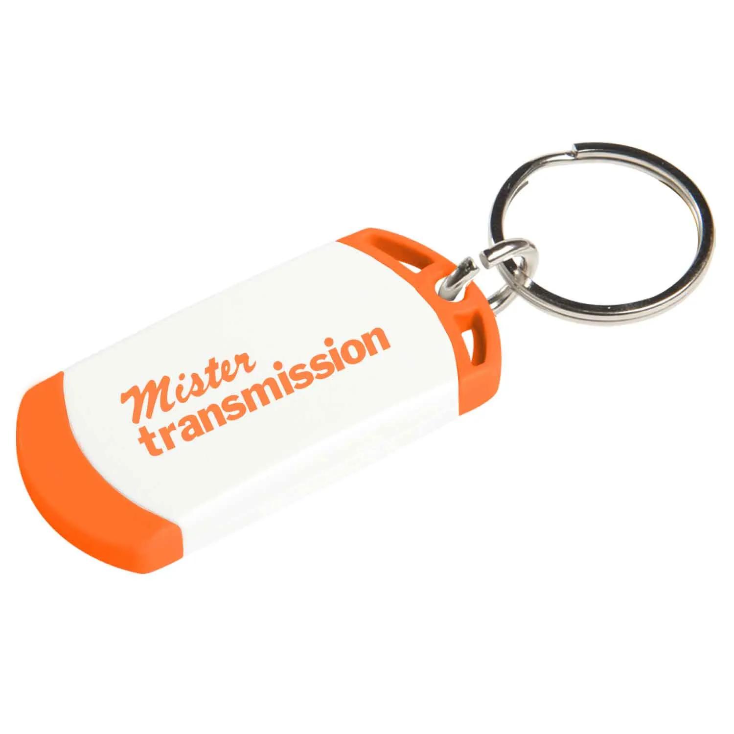 Two-Tone Plastic Key Tag with White Imprint Area - product view 3