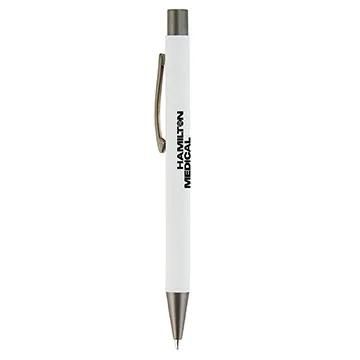 Aluminum Pen with Rubberized Barrel and Gunmetal Accents - product view 2