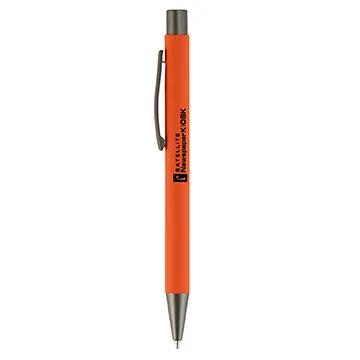 Aluminum Pen with Rubberized Barrel and Gunmetal Accents - product view 4