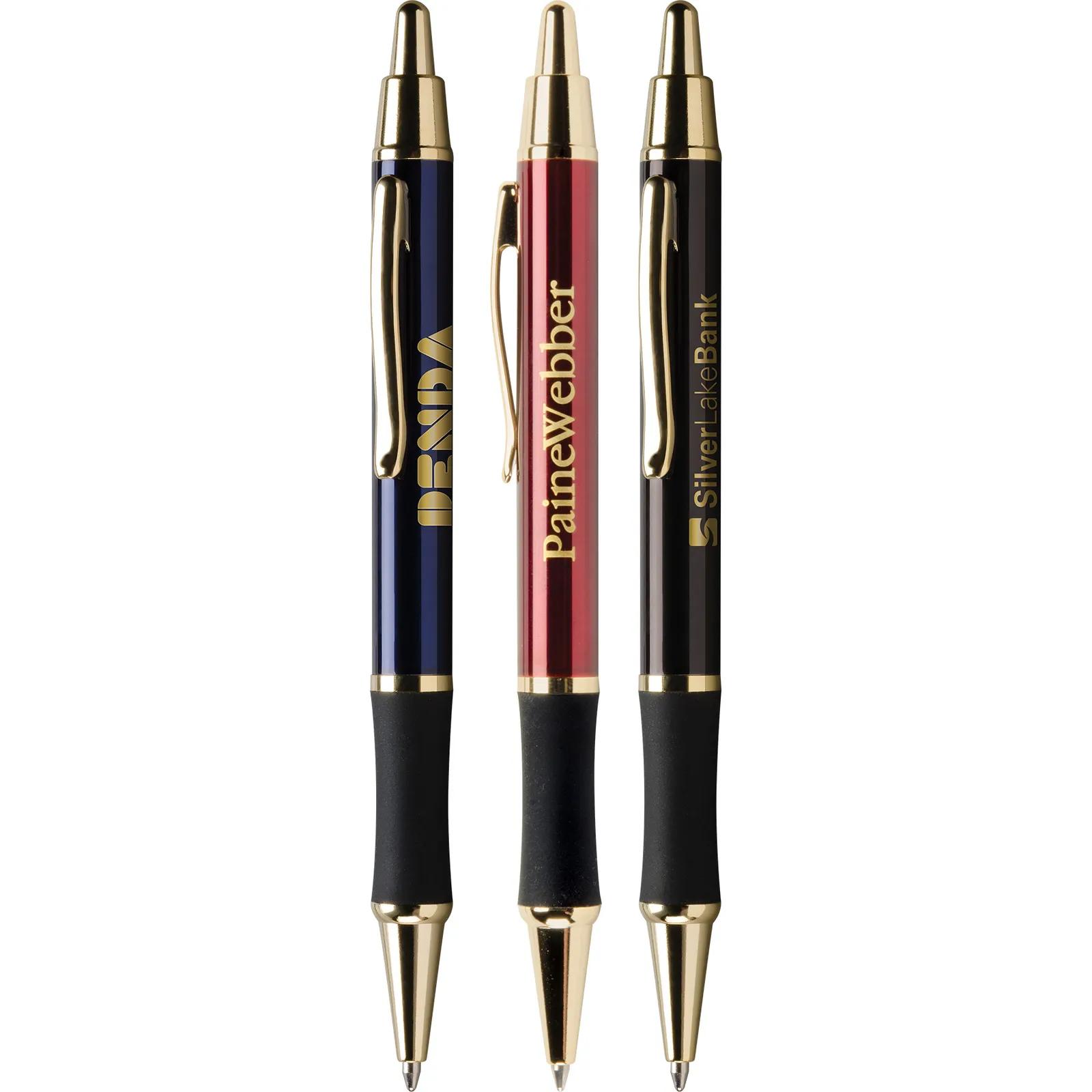 Executive Pen with 24K Gold Accents and Rubber Grip