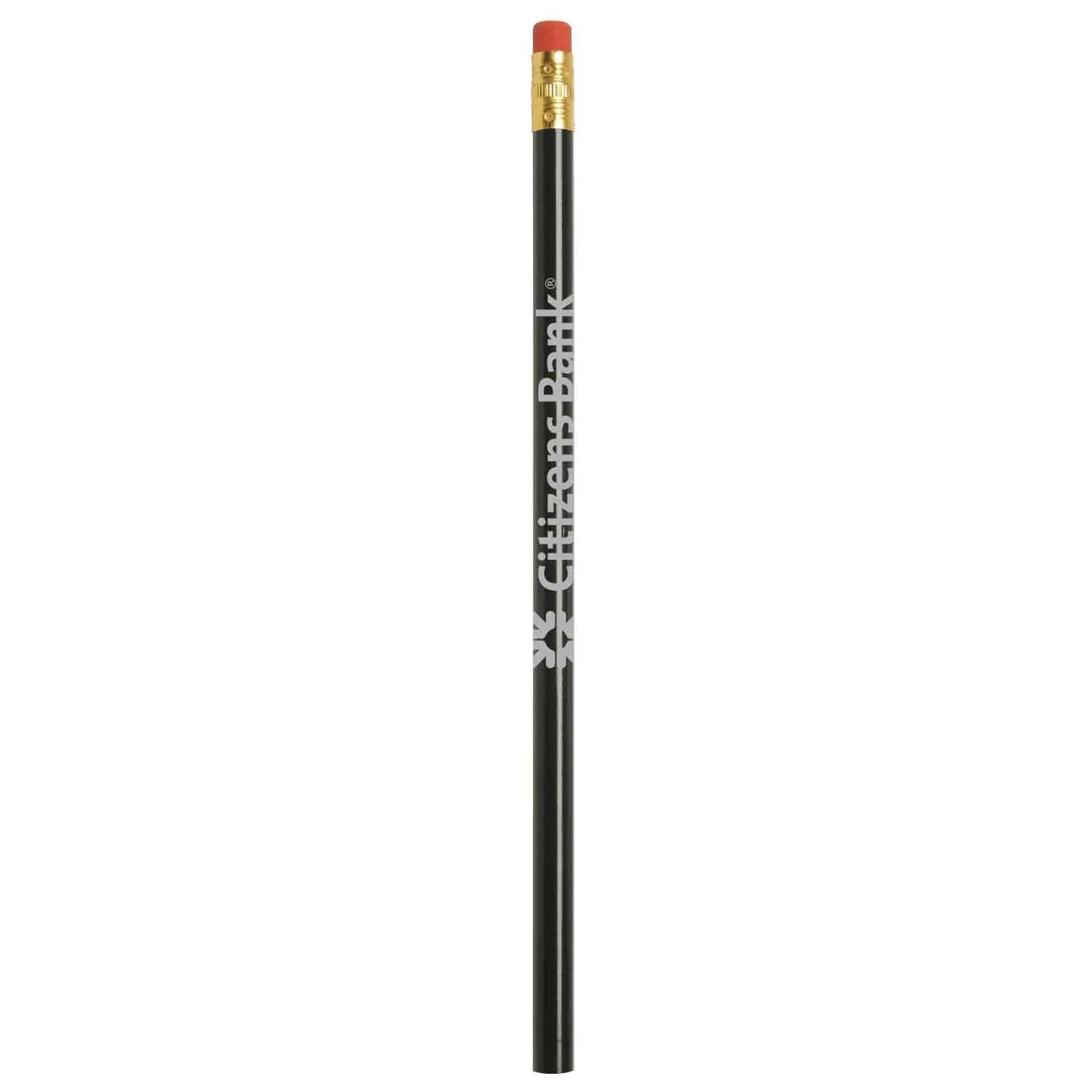 Round Wooden Pencil with Eraser Gold Ferrule - 7 1/2 in - product view 5