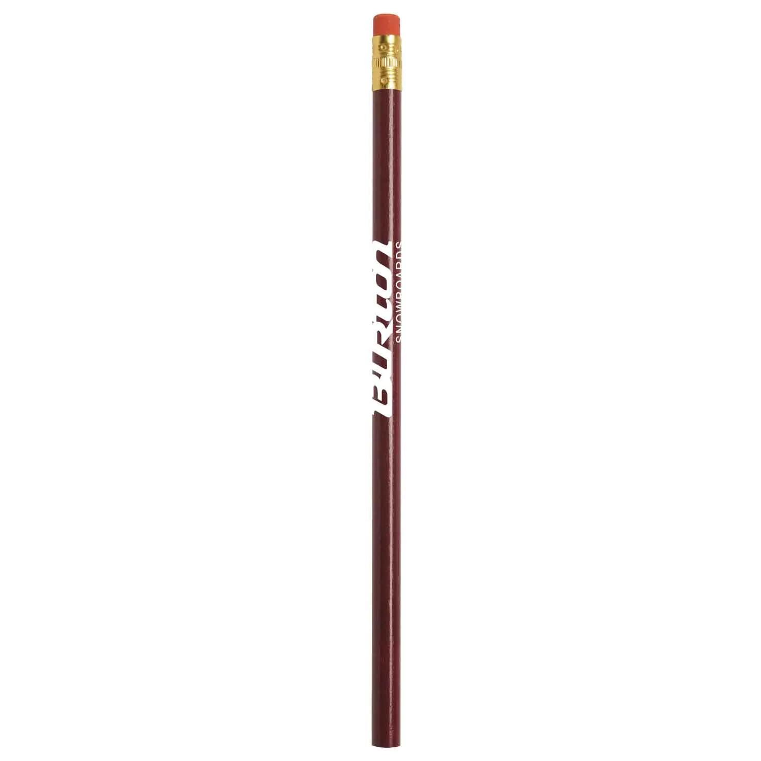 Round Wooden Pencil with Eraser Gold Ferrule - 7 1/2 in - product view 7