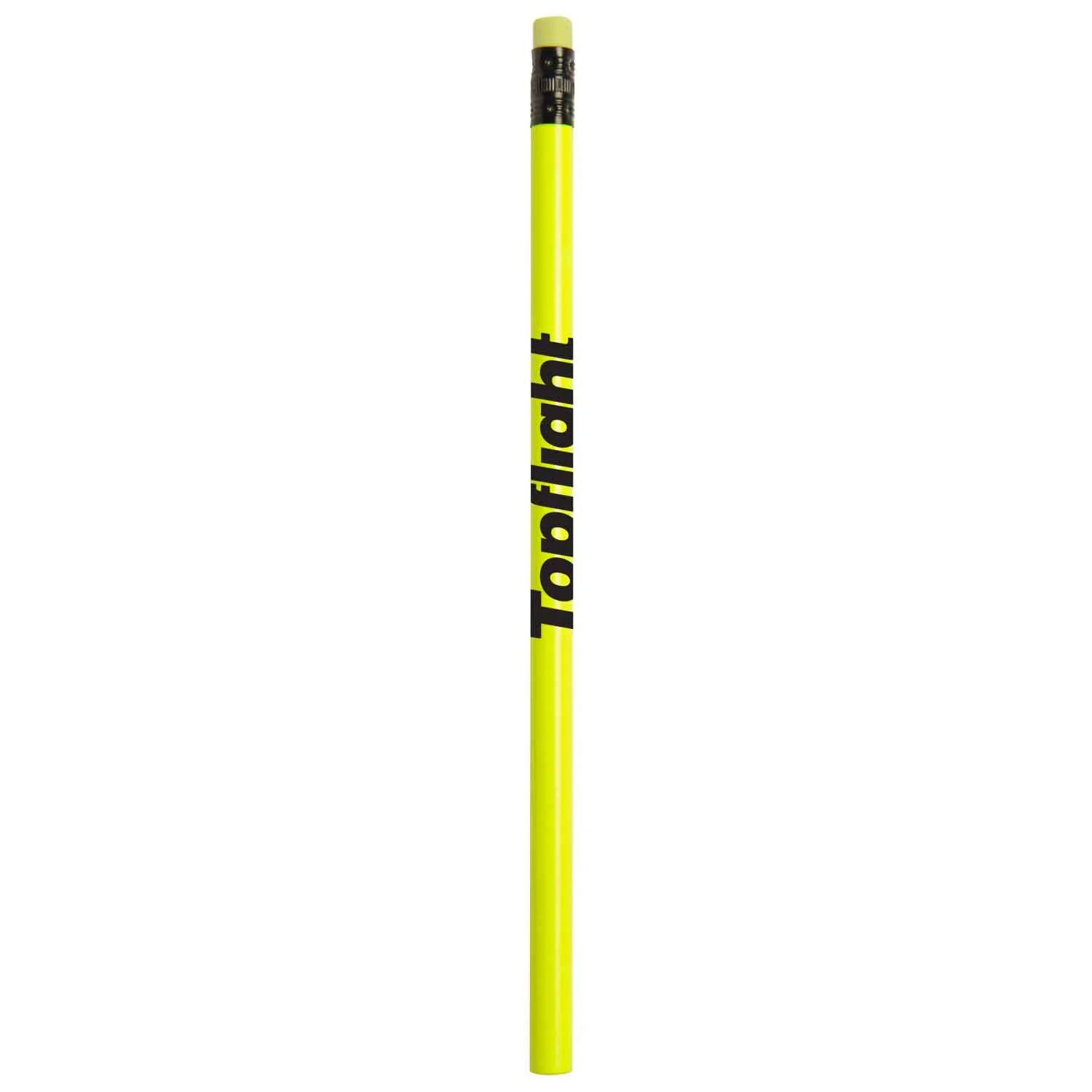 Neon Round Wooden Pencil with Matching Eraser - 7 1/2 in - product view 3