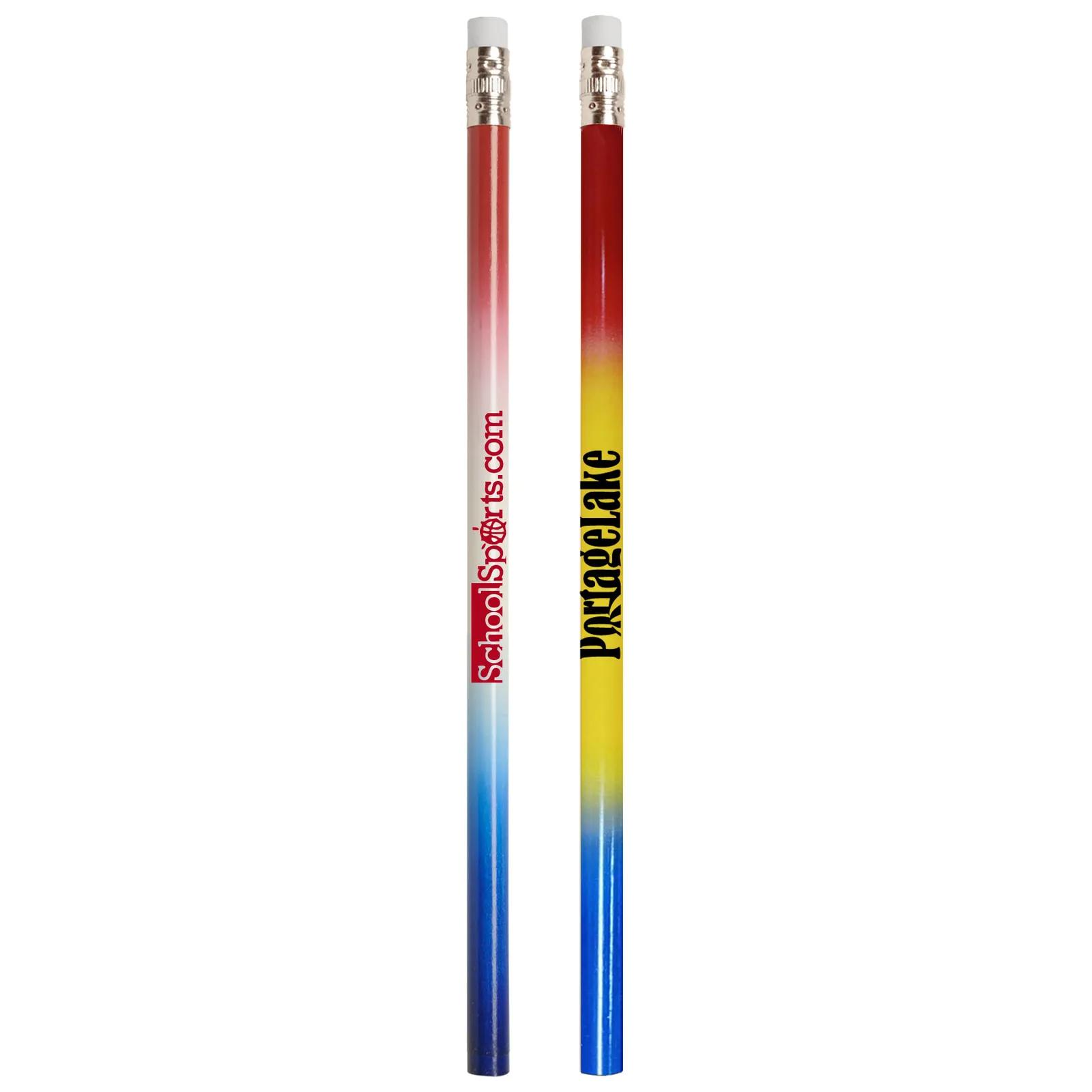 Tri-Color Rainbow Round Pencil Blended Colors - 7 1/2 in
