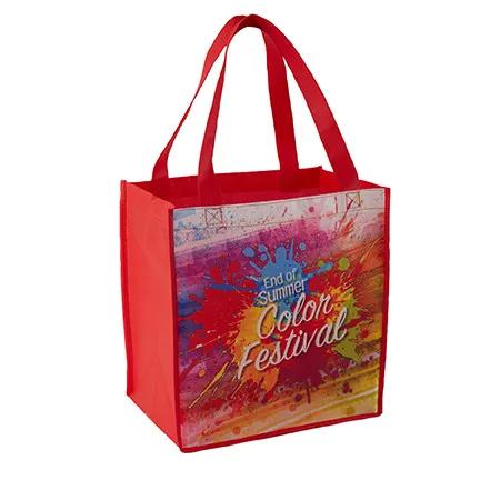 Custom Tote Bag Sublimated Non-Woven - 12 x 13 x 8 in